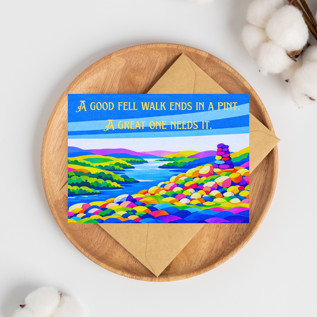 A Good Fell walk summit greeting card