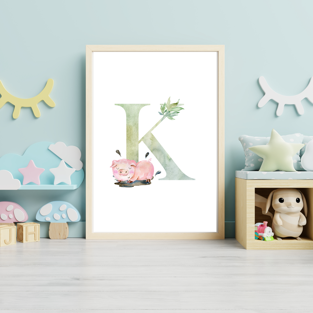 Farm animal initial prints