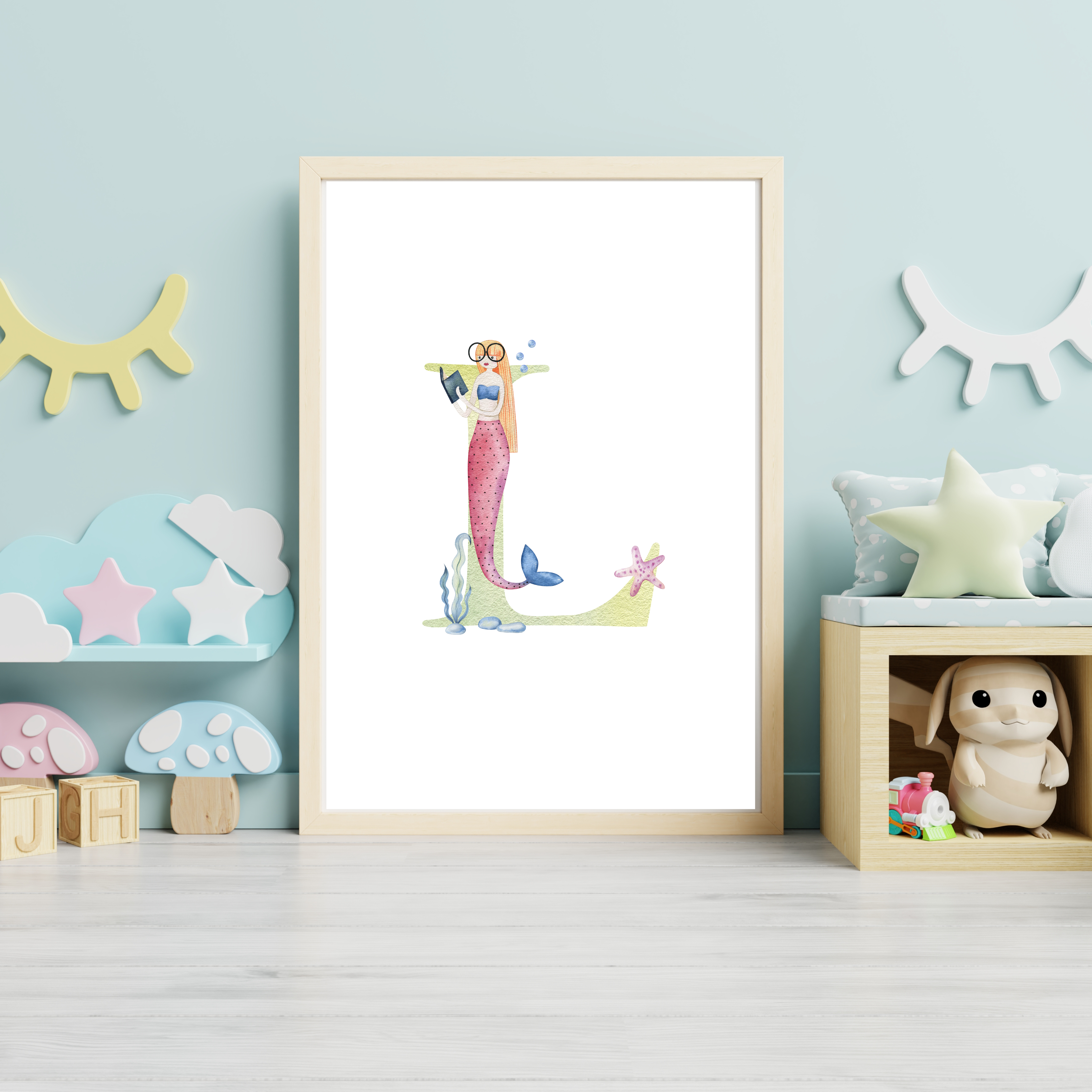 mermaid initial print
