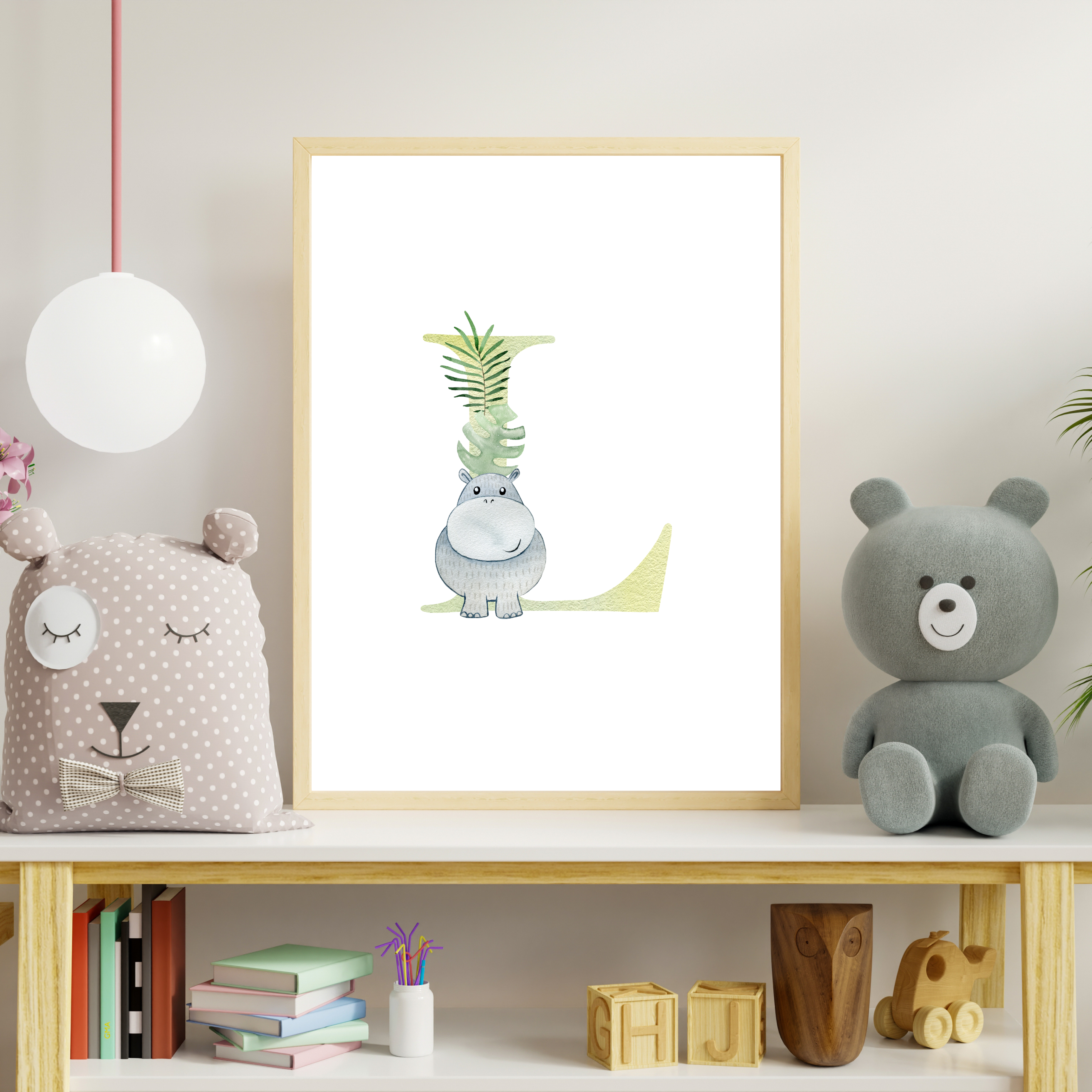 Jungle animal initial prints