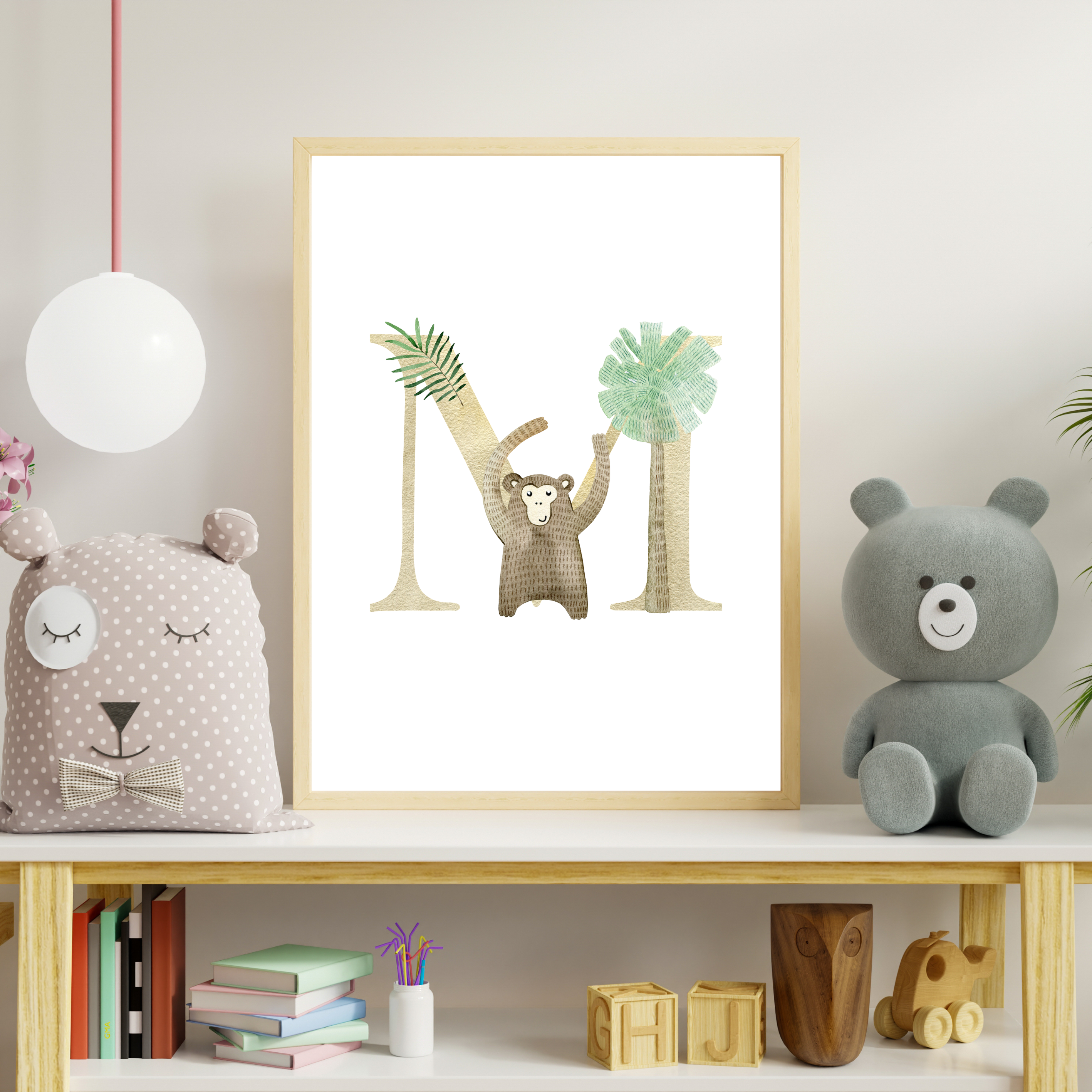 Jungle animal initial prints