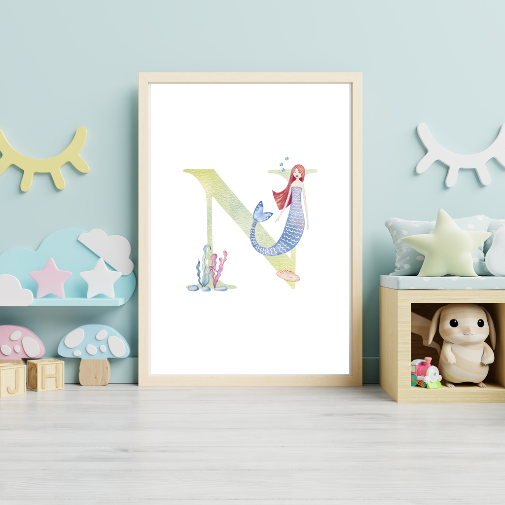 mermaid initial print