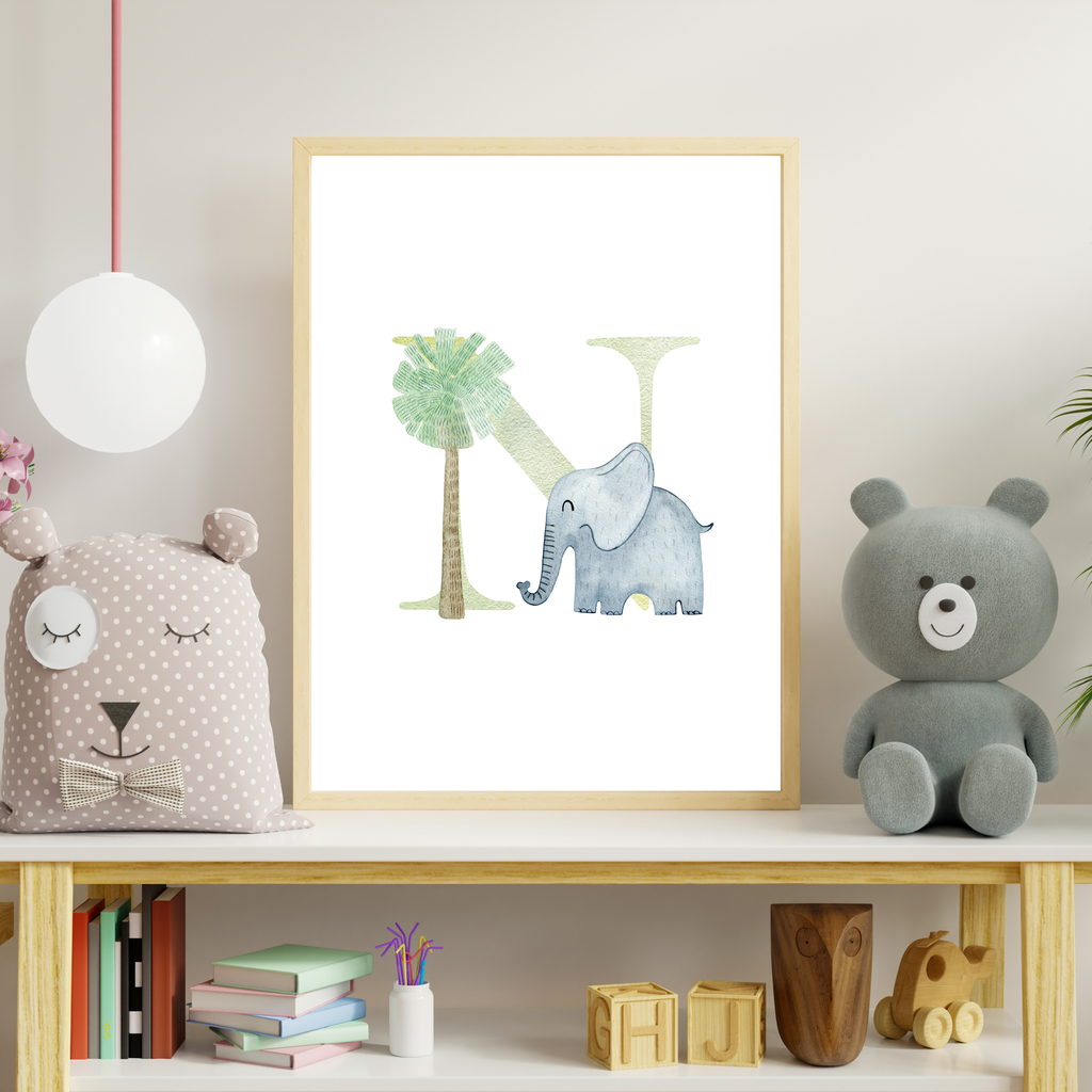 Jungle animal initial prints