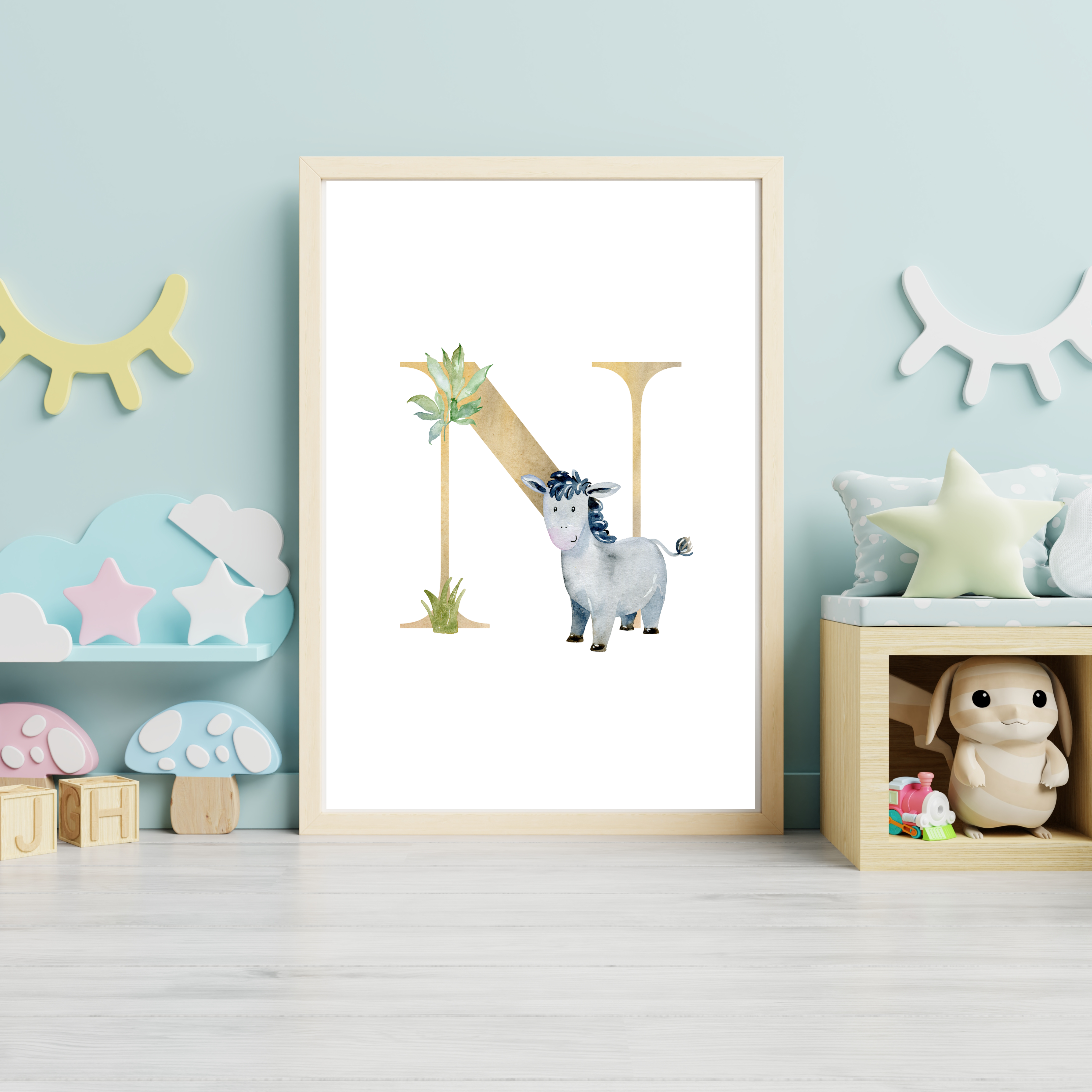 Farm animal initial prints