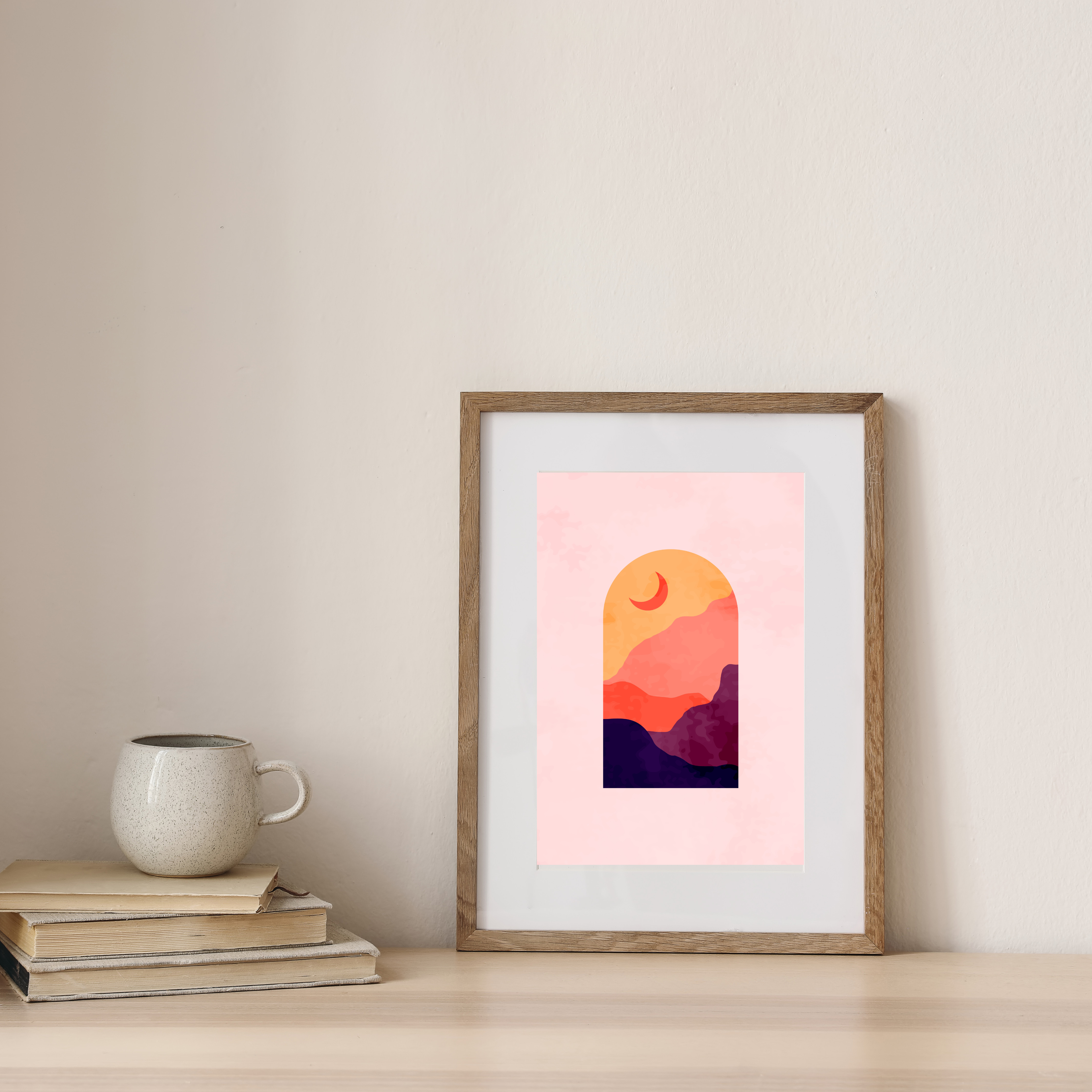 Abstract window view boho print set of four