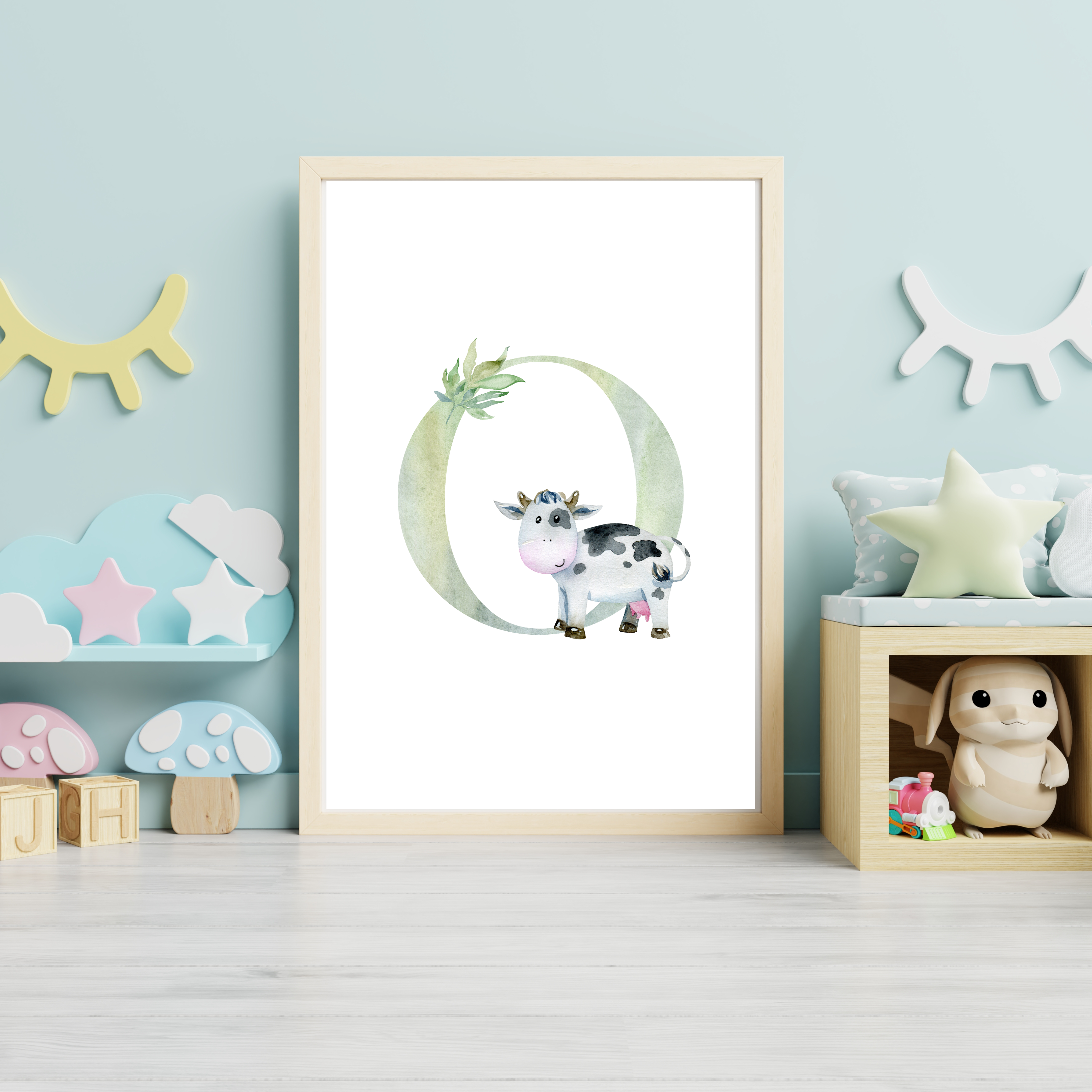 Farm animal initial prints