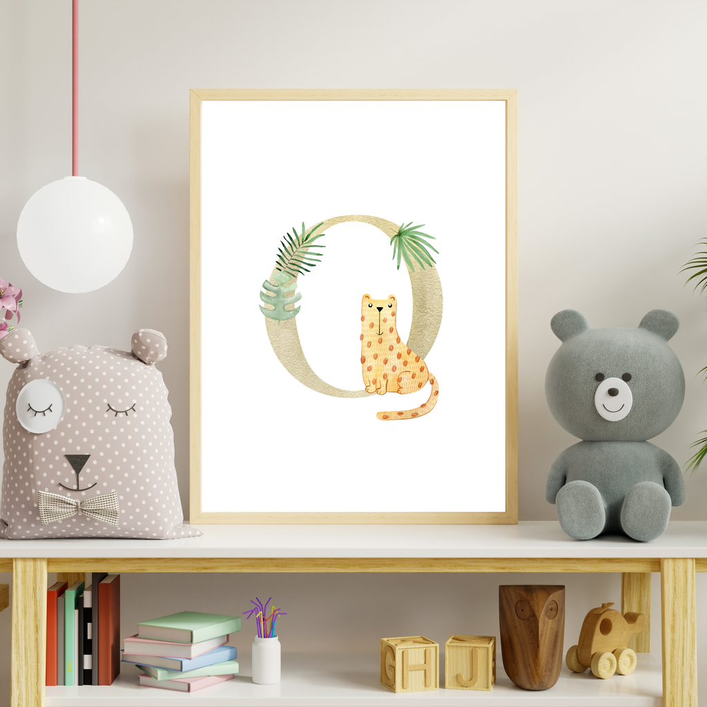 Jungle animal initial prints