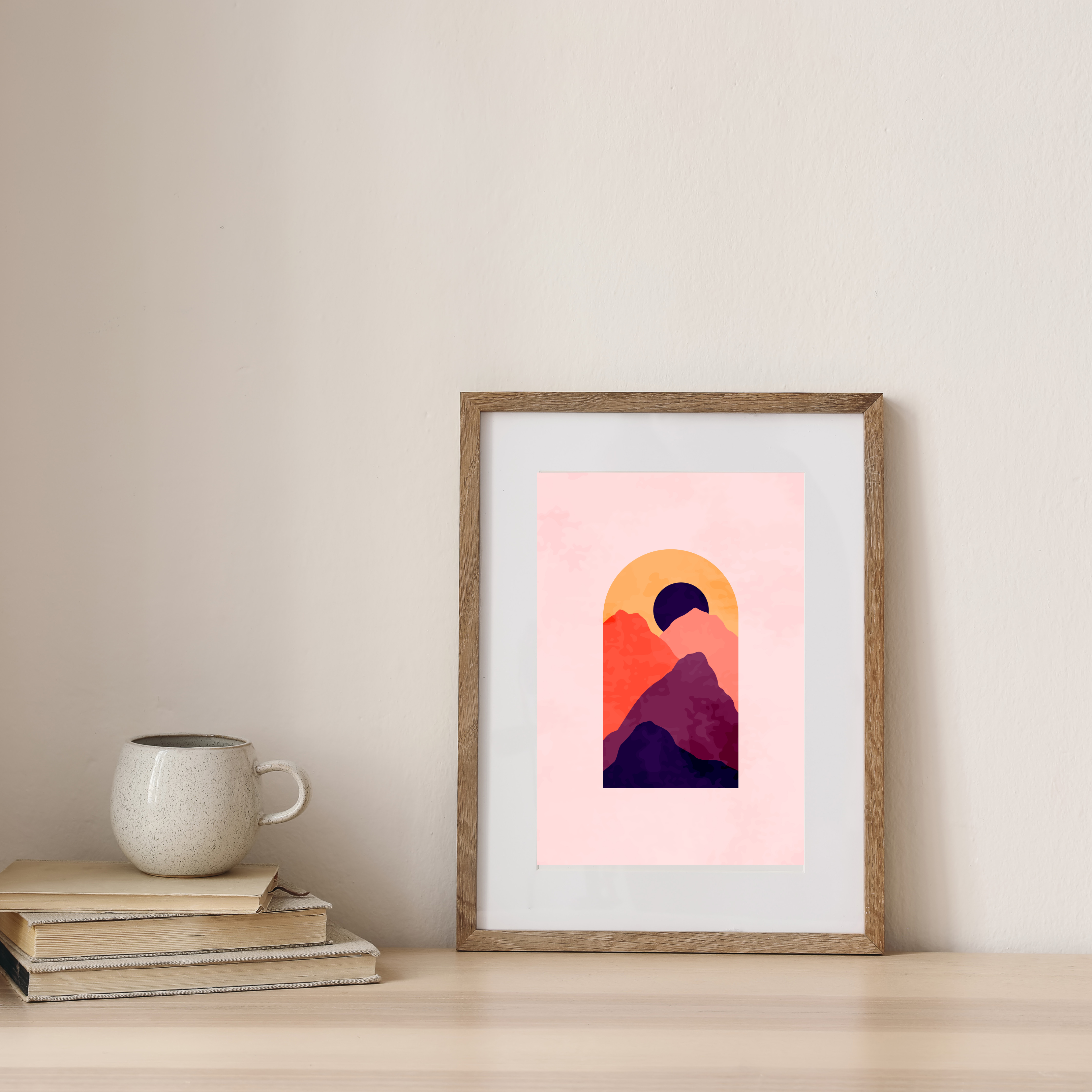 Abstract window view boho print set of four