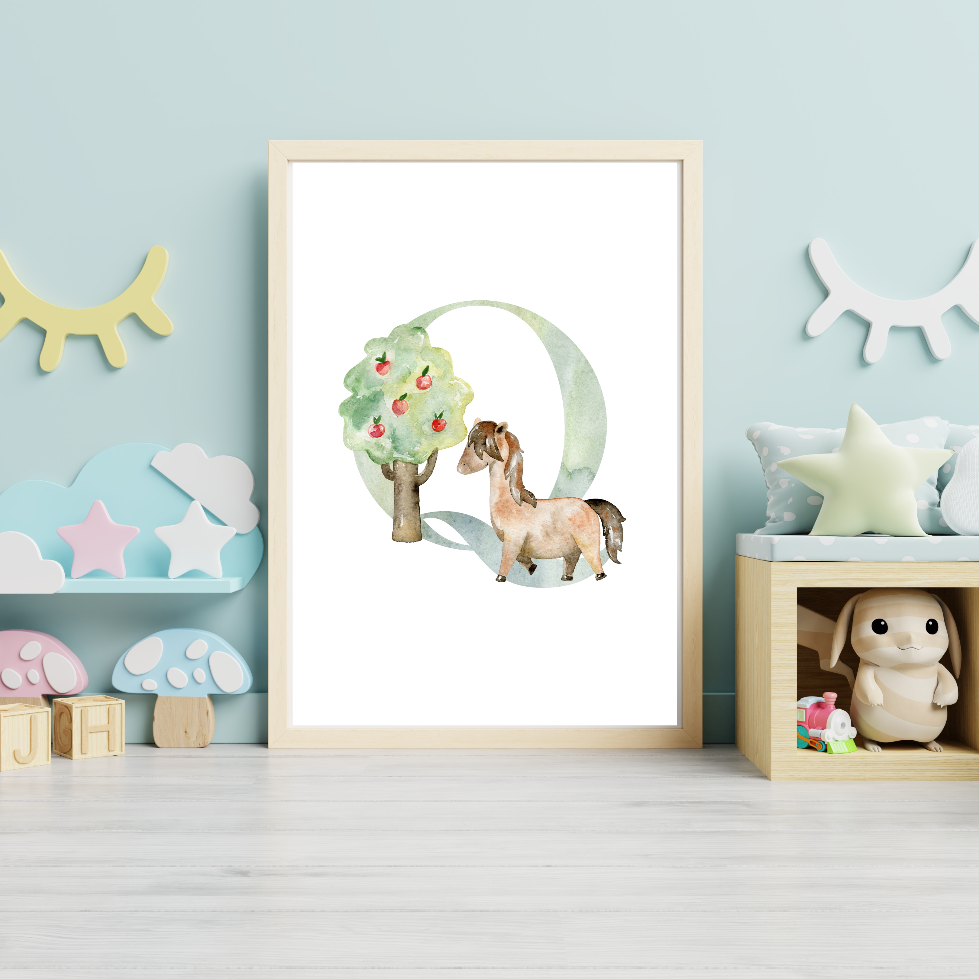 Farm animal initial prints