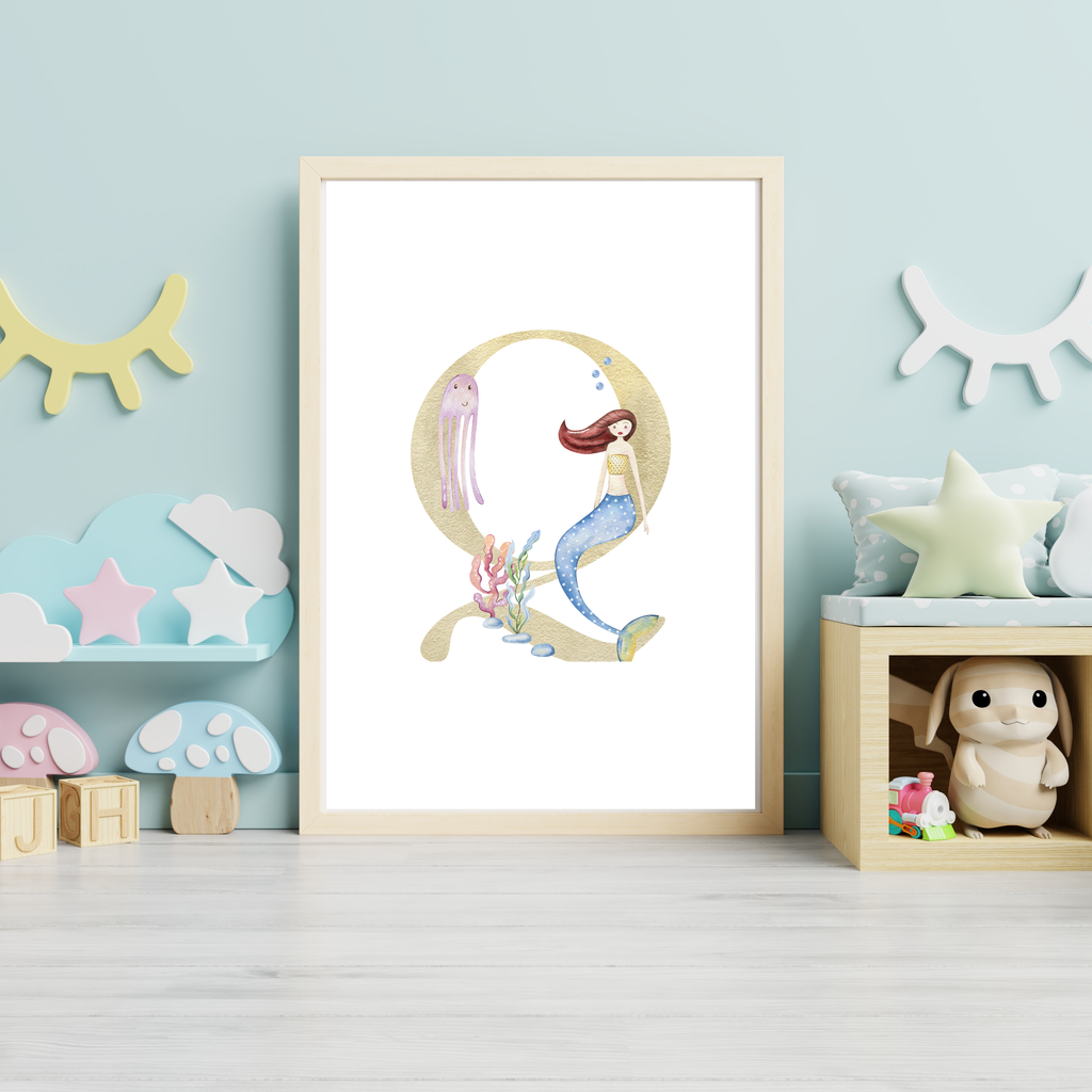 mermaid initial print