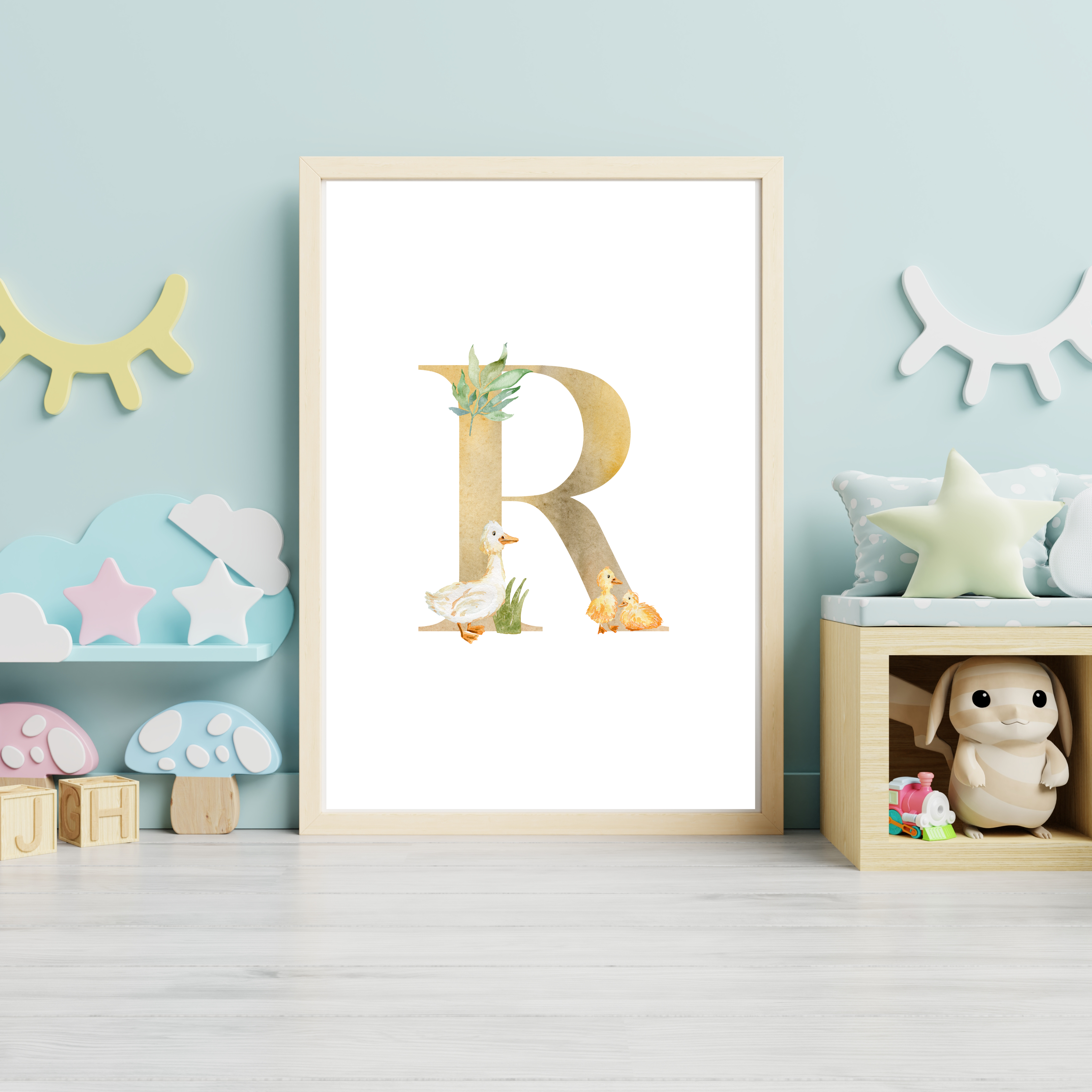 Farm animal initial prints