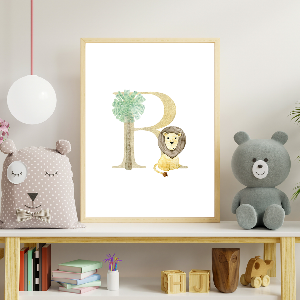 Jungle animal initial prints