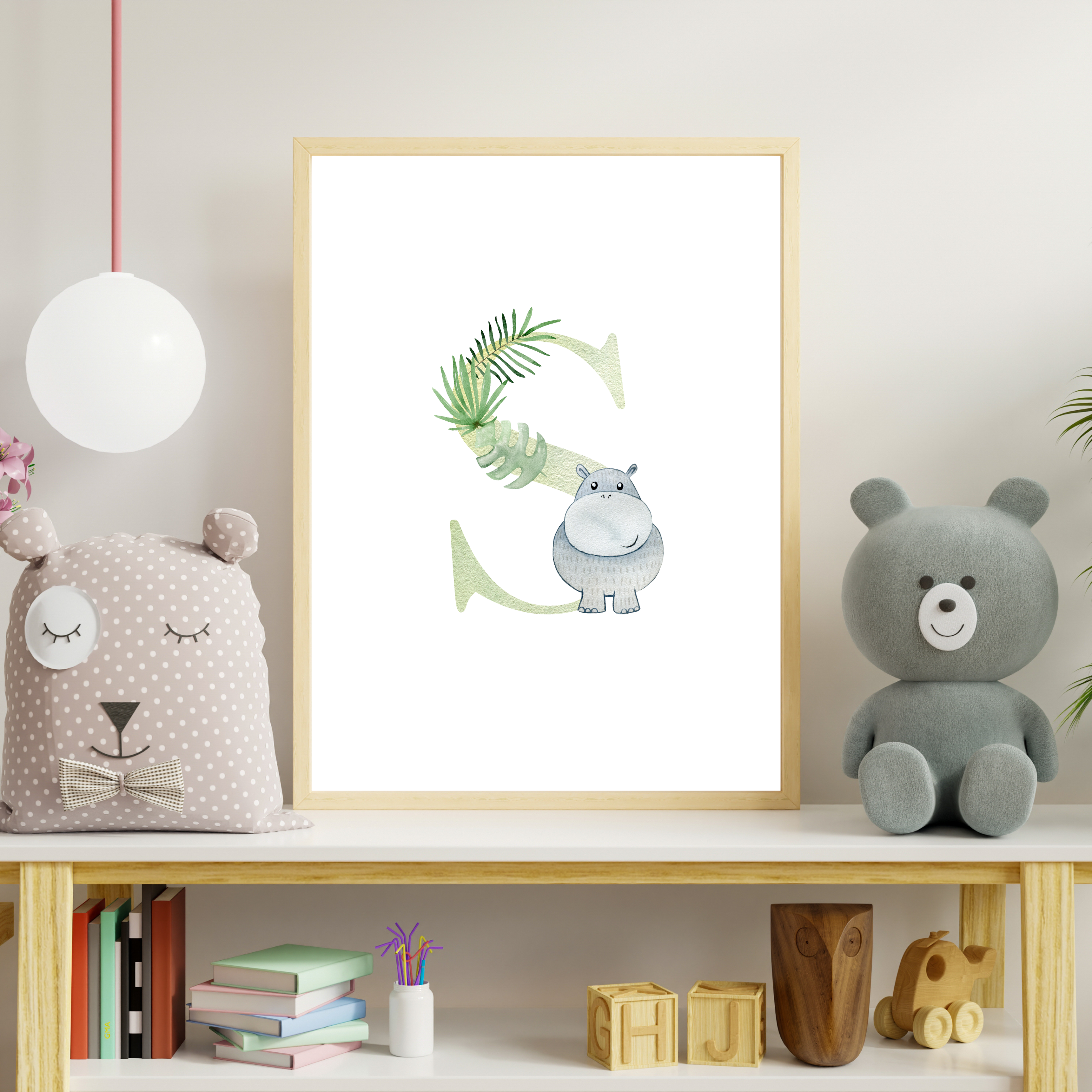 Jungle animal initial prints