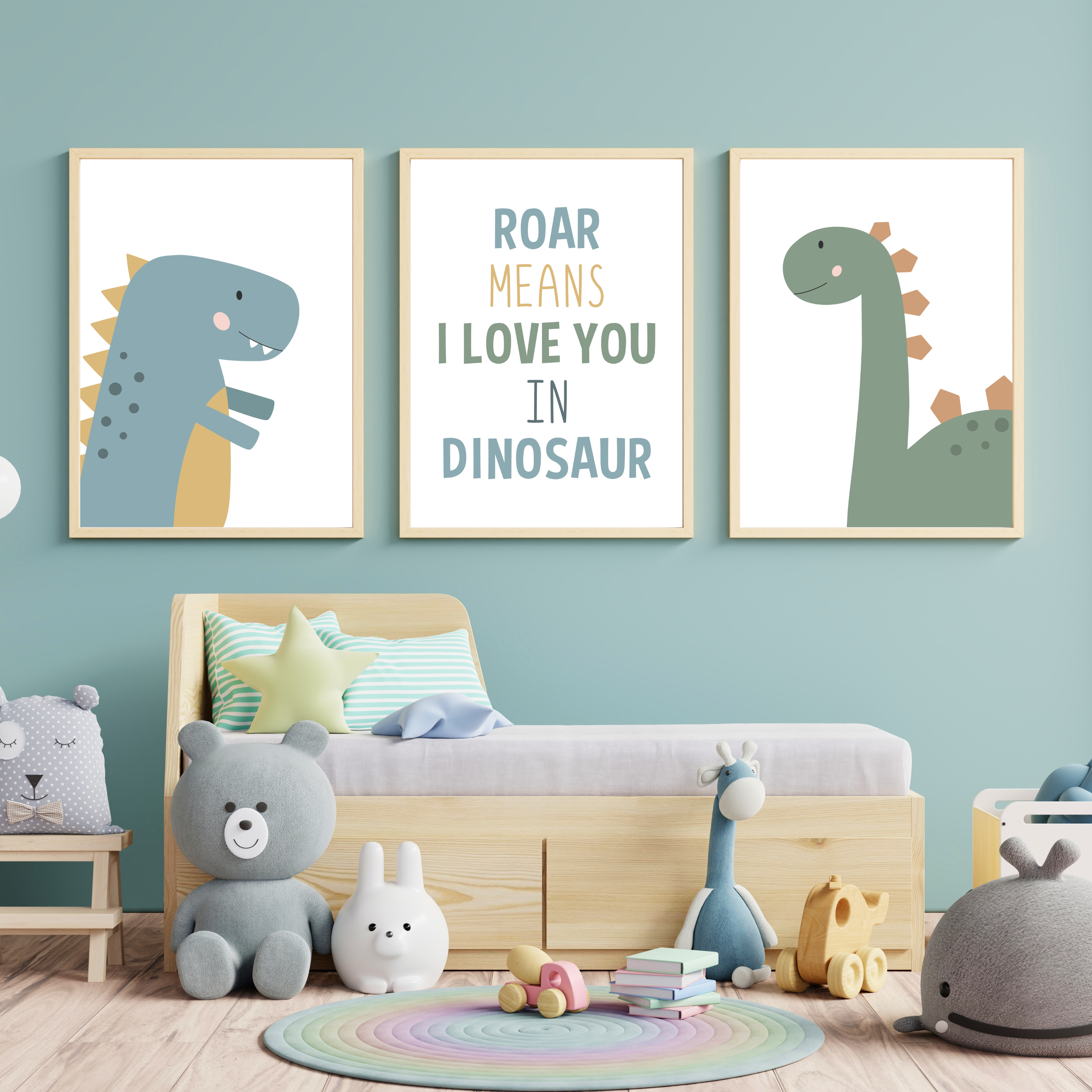 I love you dinosaur nursery prints
