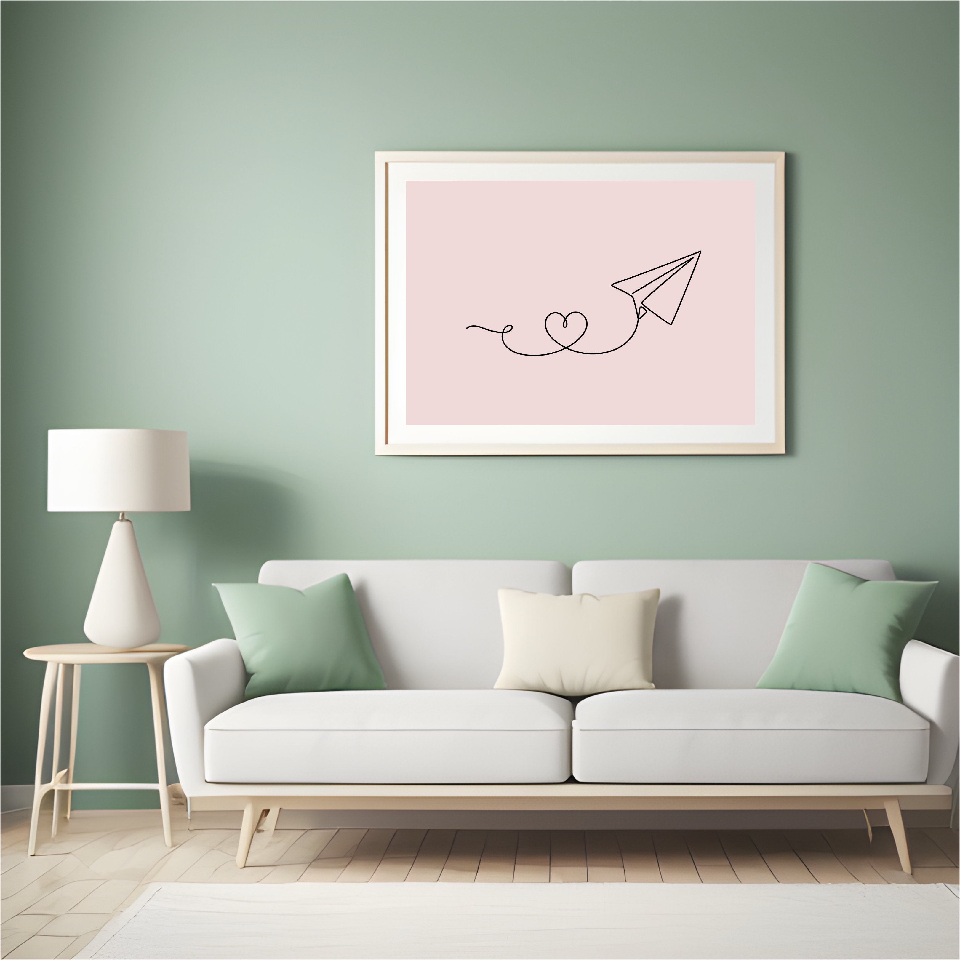 Paper airplane one line print