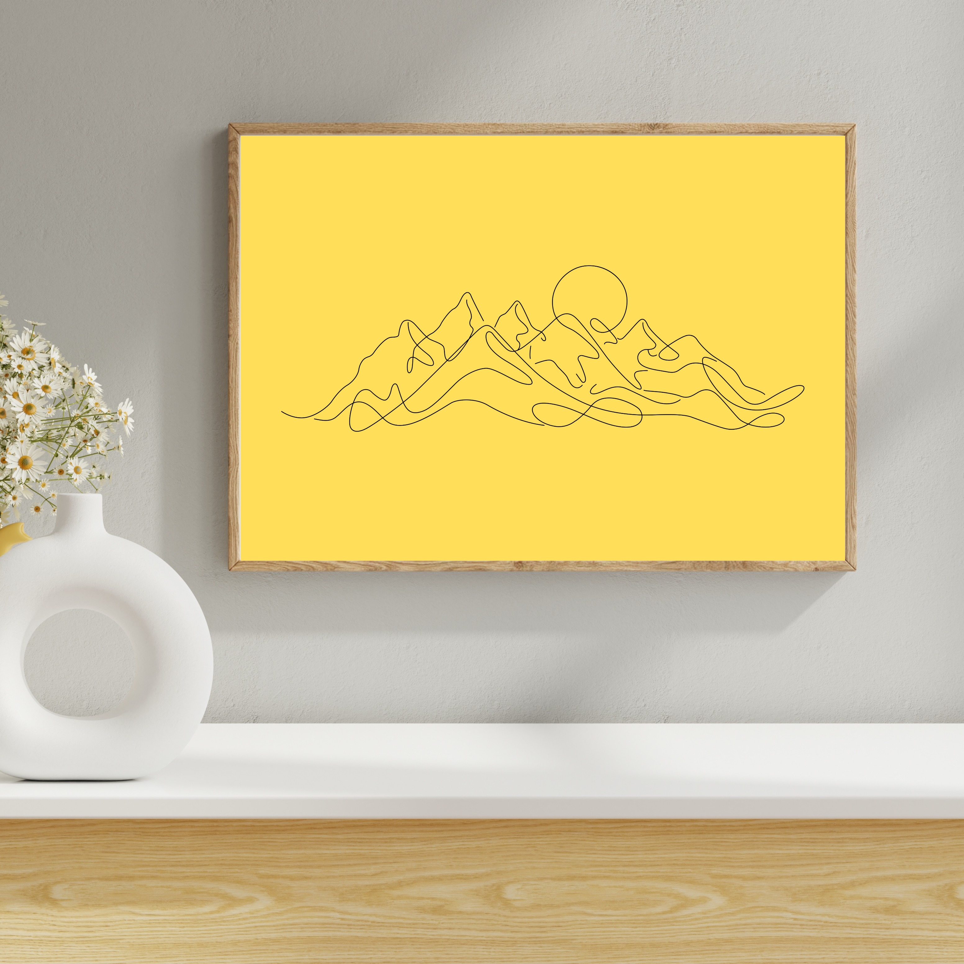 Mountain one line print
