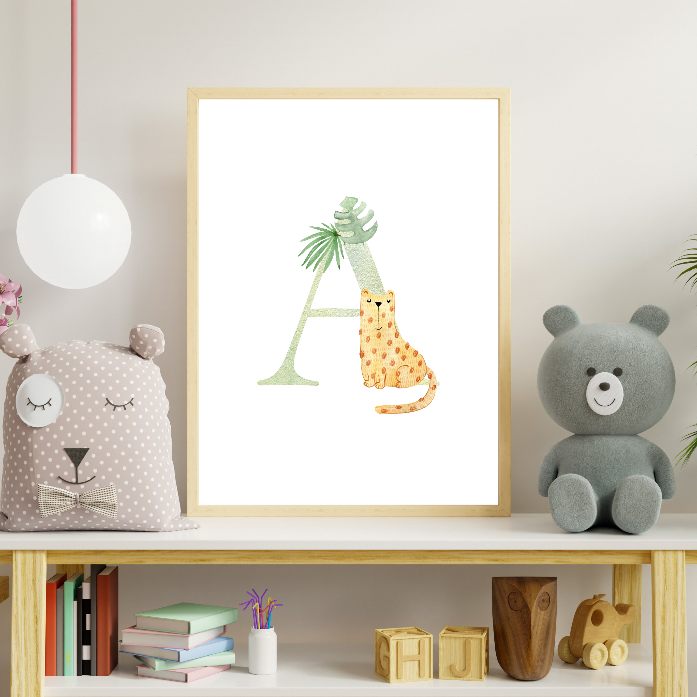 Jungle animal initial prints