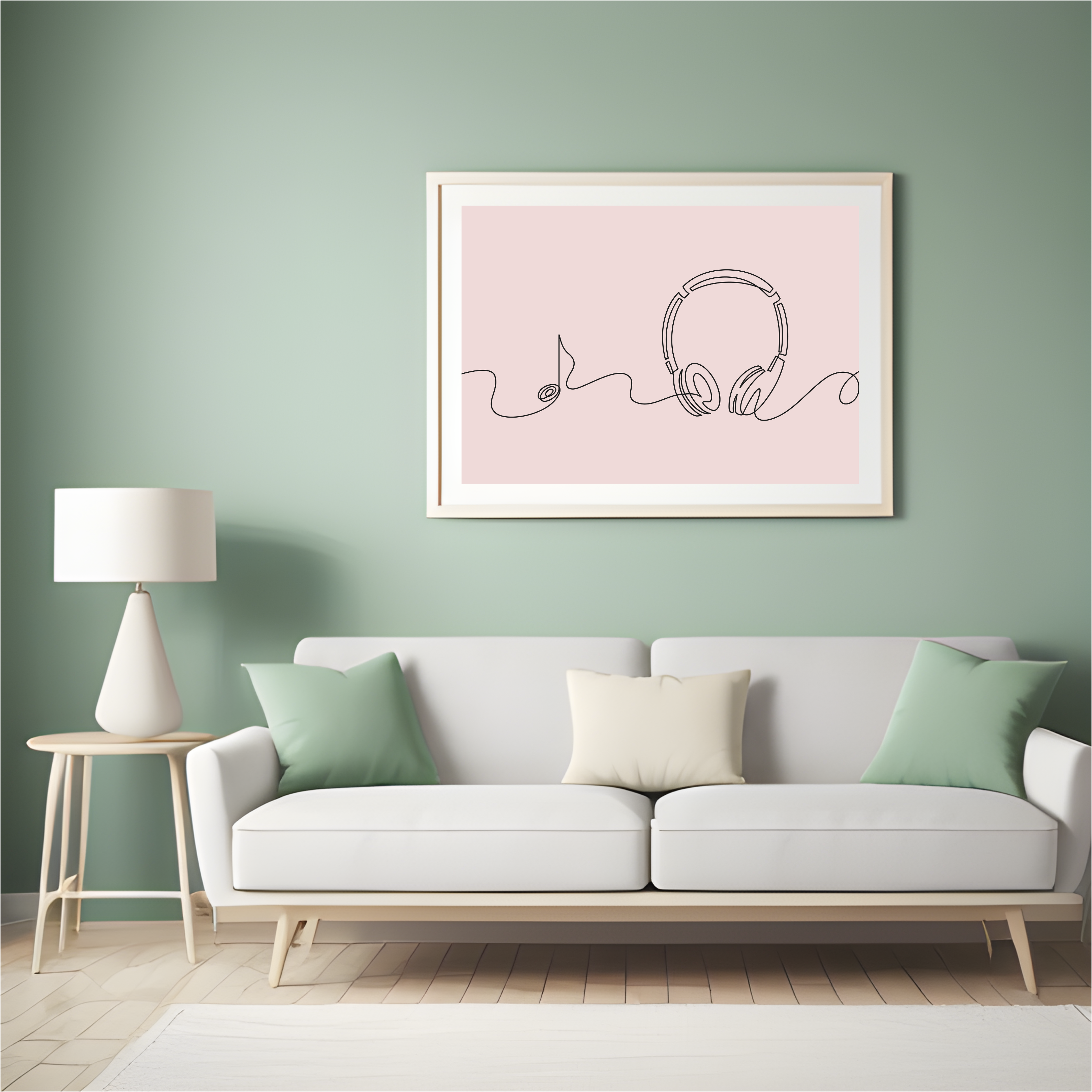 Headphones one line print