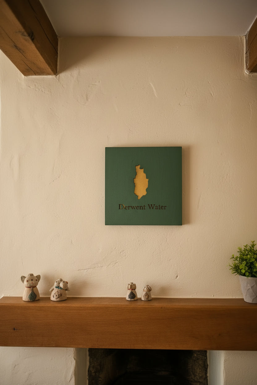 Wooden Lake Outline and Name