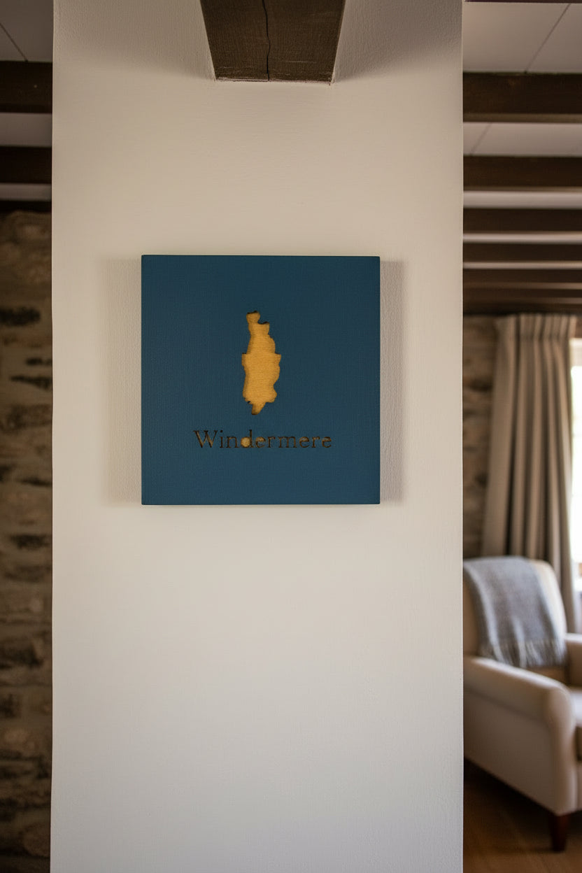 Wooden Lake Outline and Name