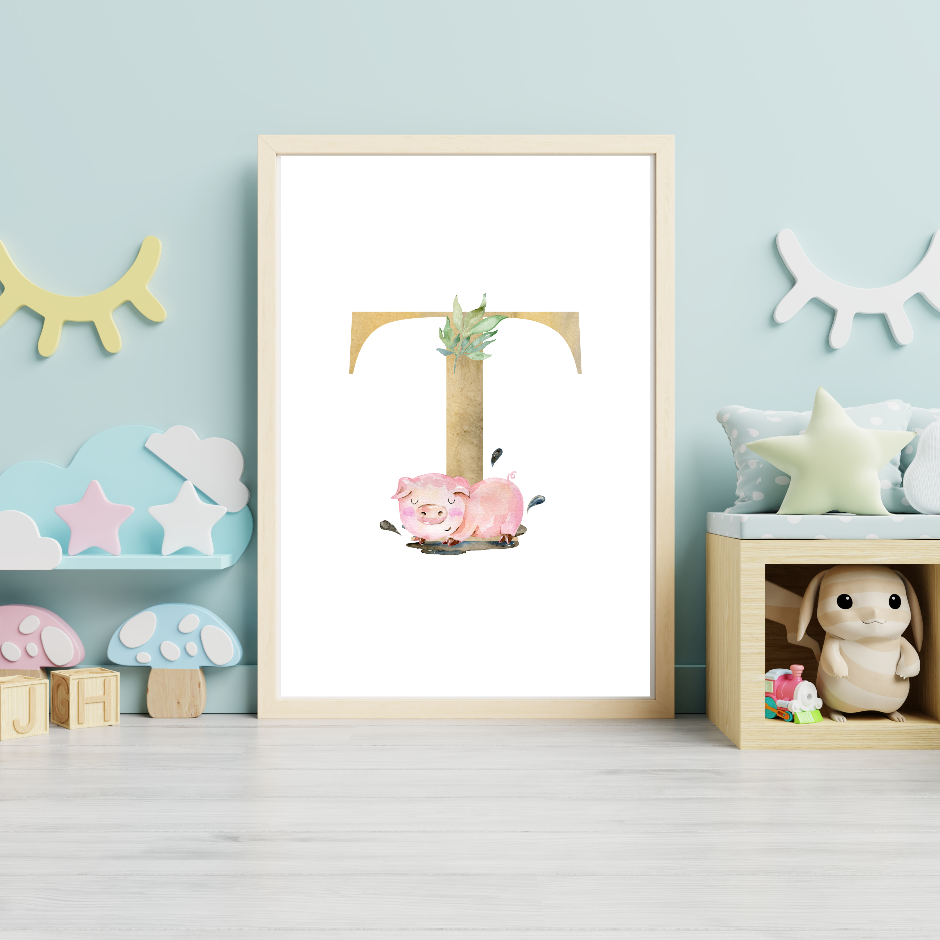 Farm animal initial prints