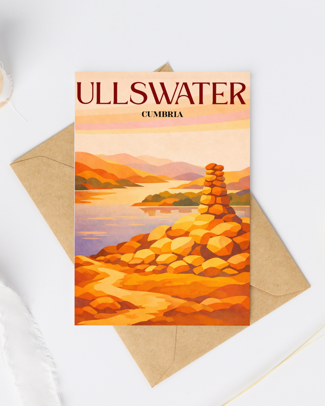 Ullswater, Cumbria vintage greeting card