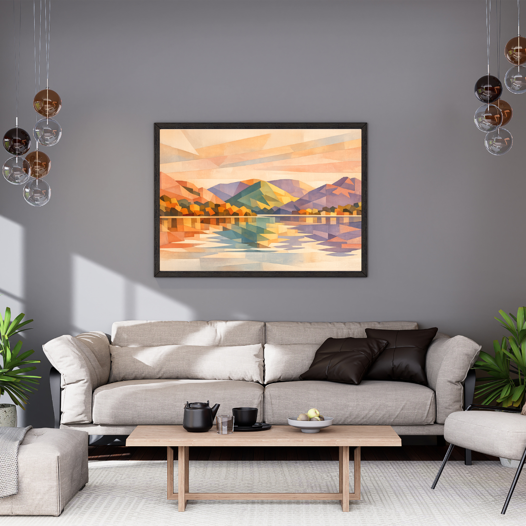 Geometric Ullswater Print