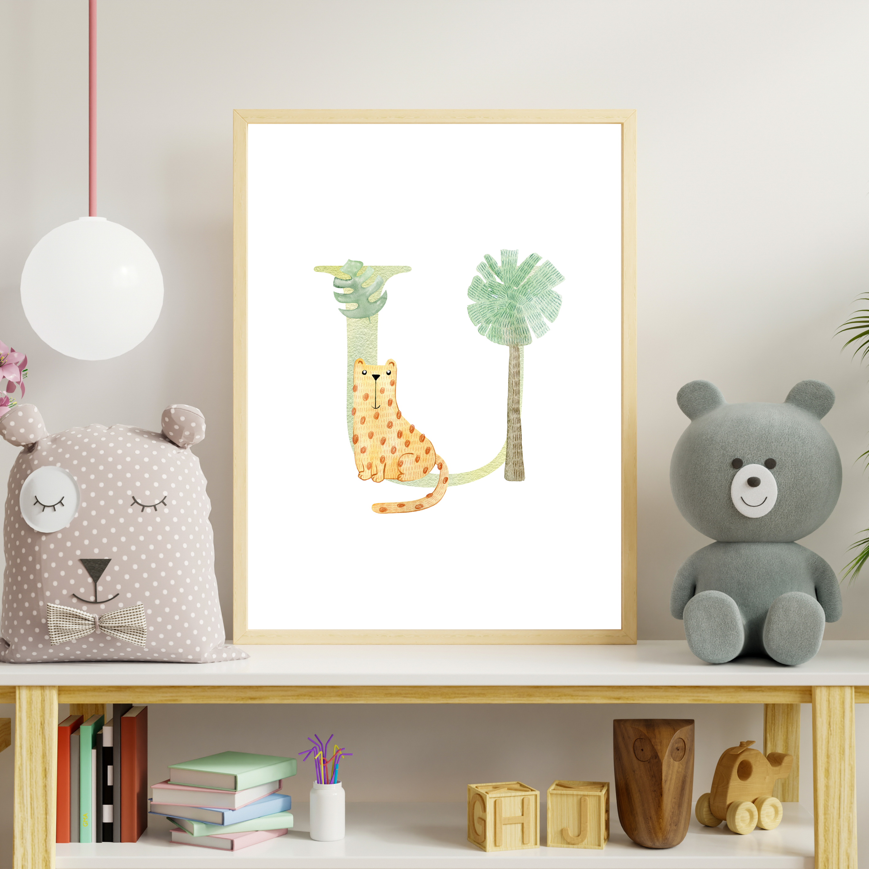 Jungle animal initial prints