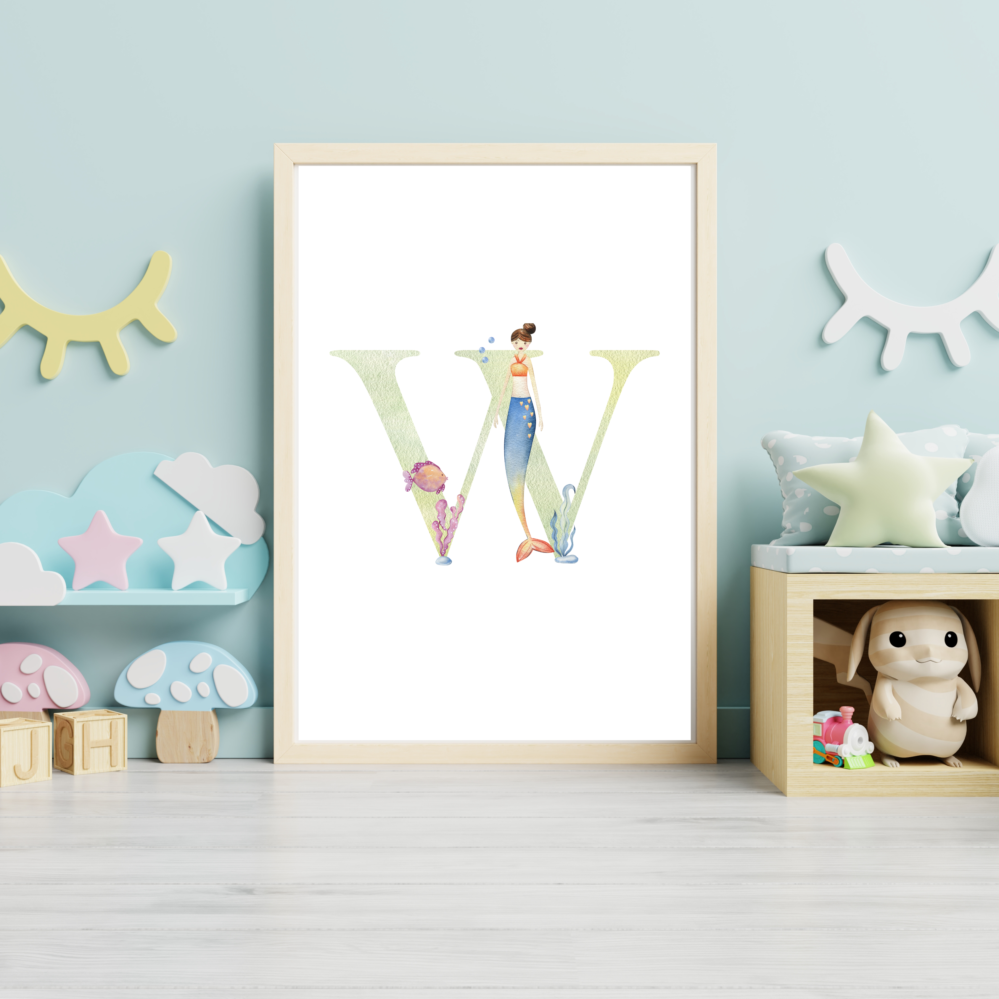 mermaid initial print