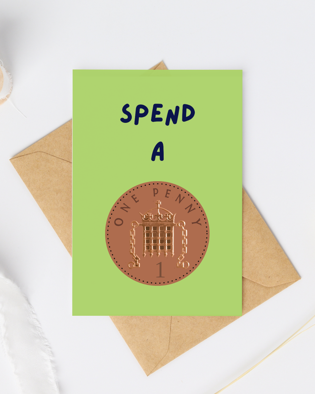 Spend a penny greeting card