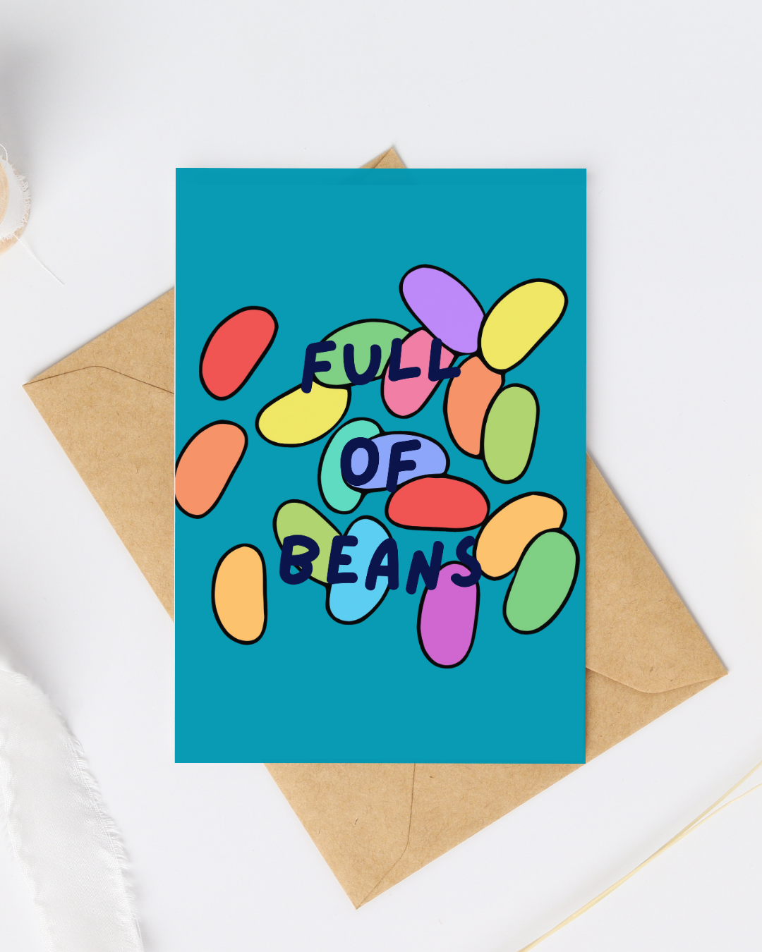 Full of Beans greeting card