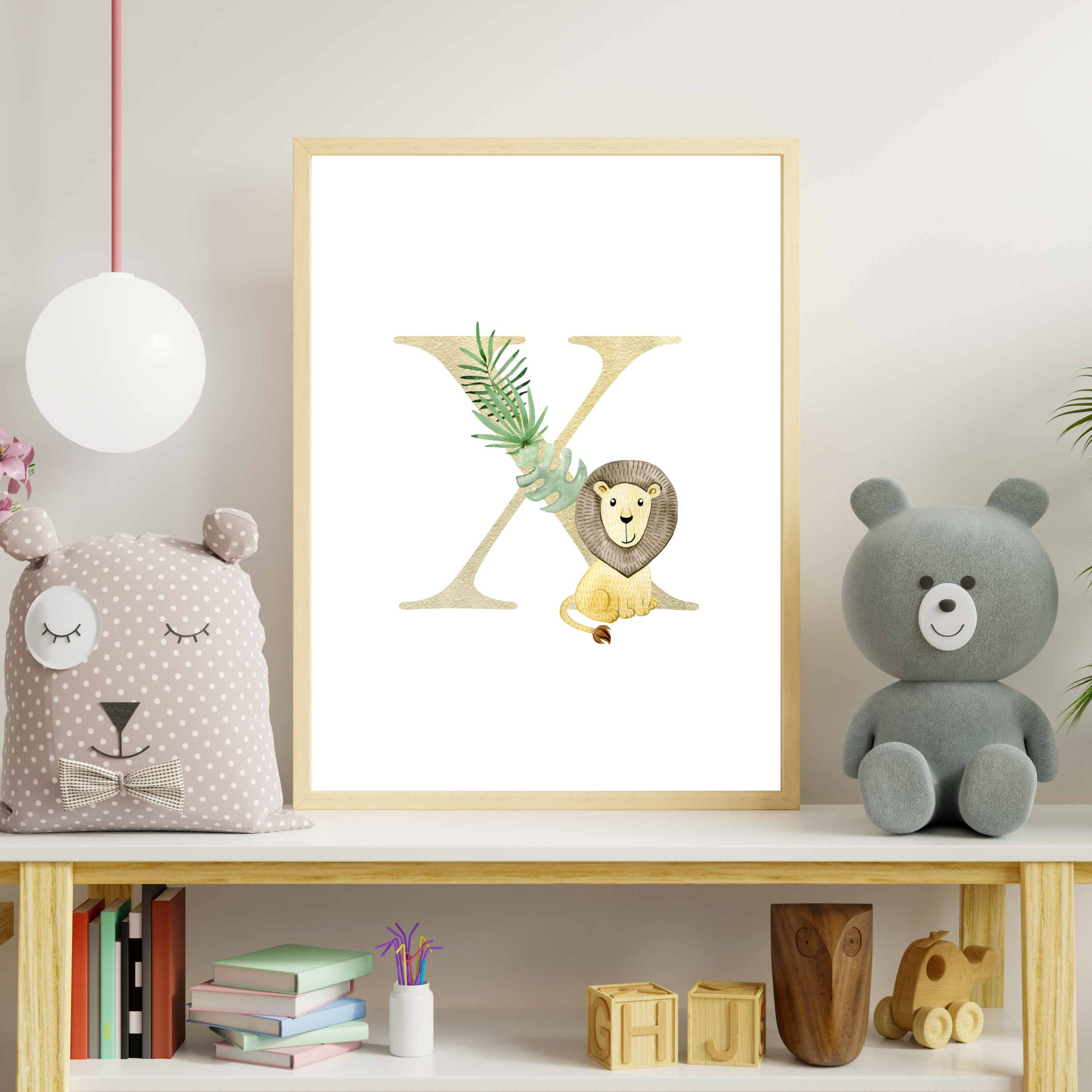 Jungle animal initial prints