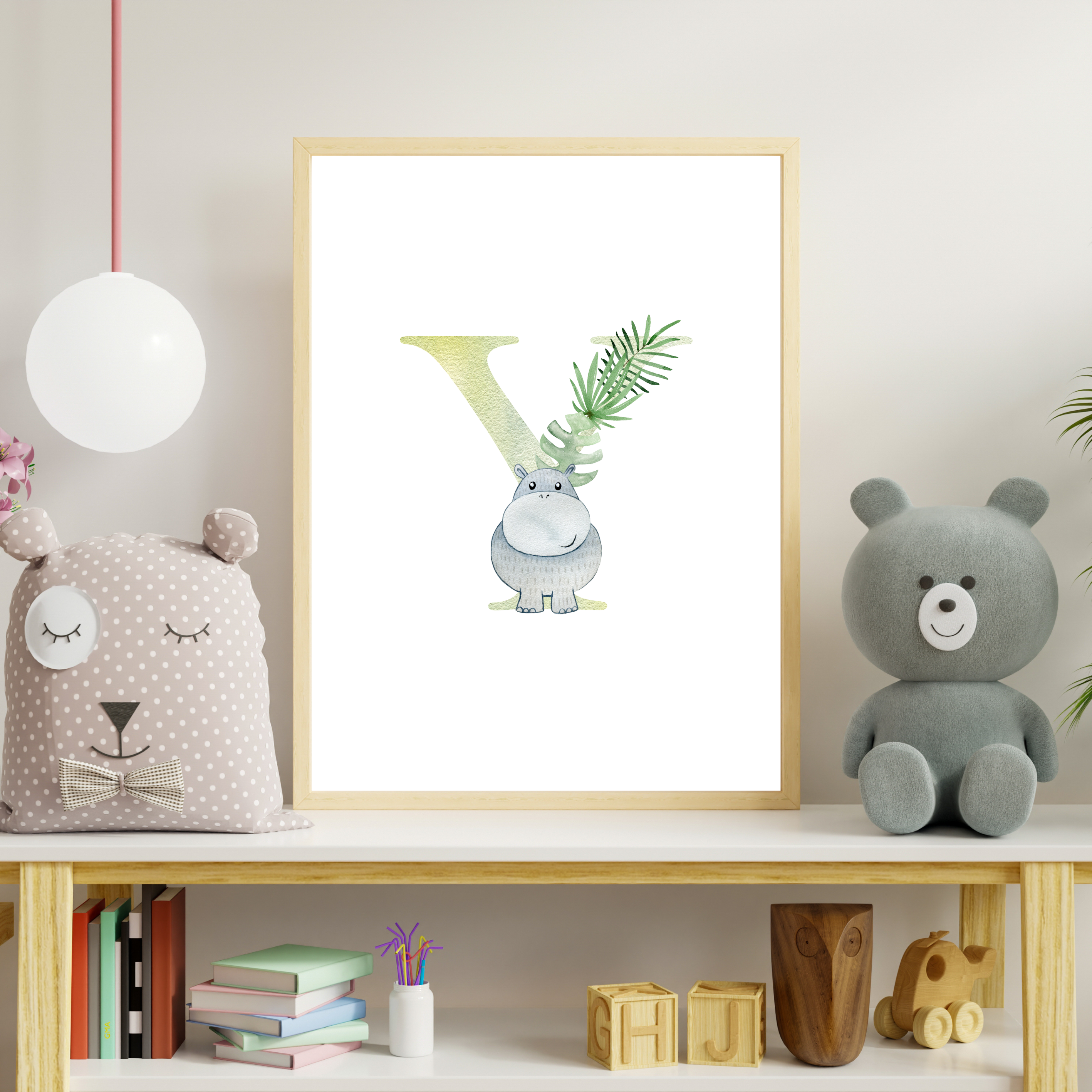 Jungle animal initial prints