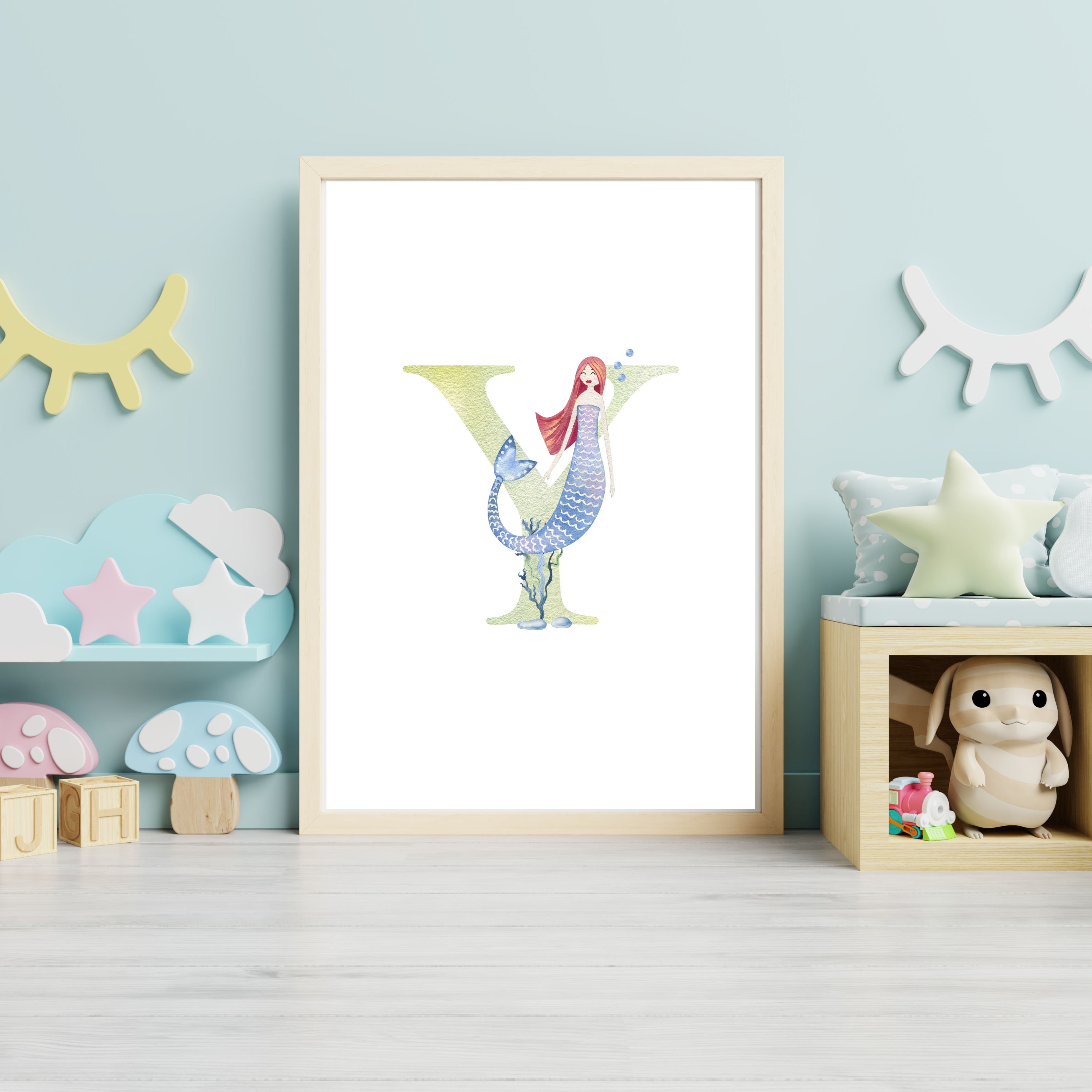 mermaid initial print