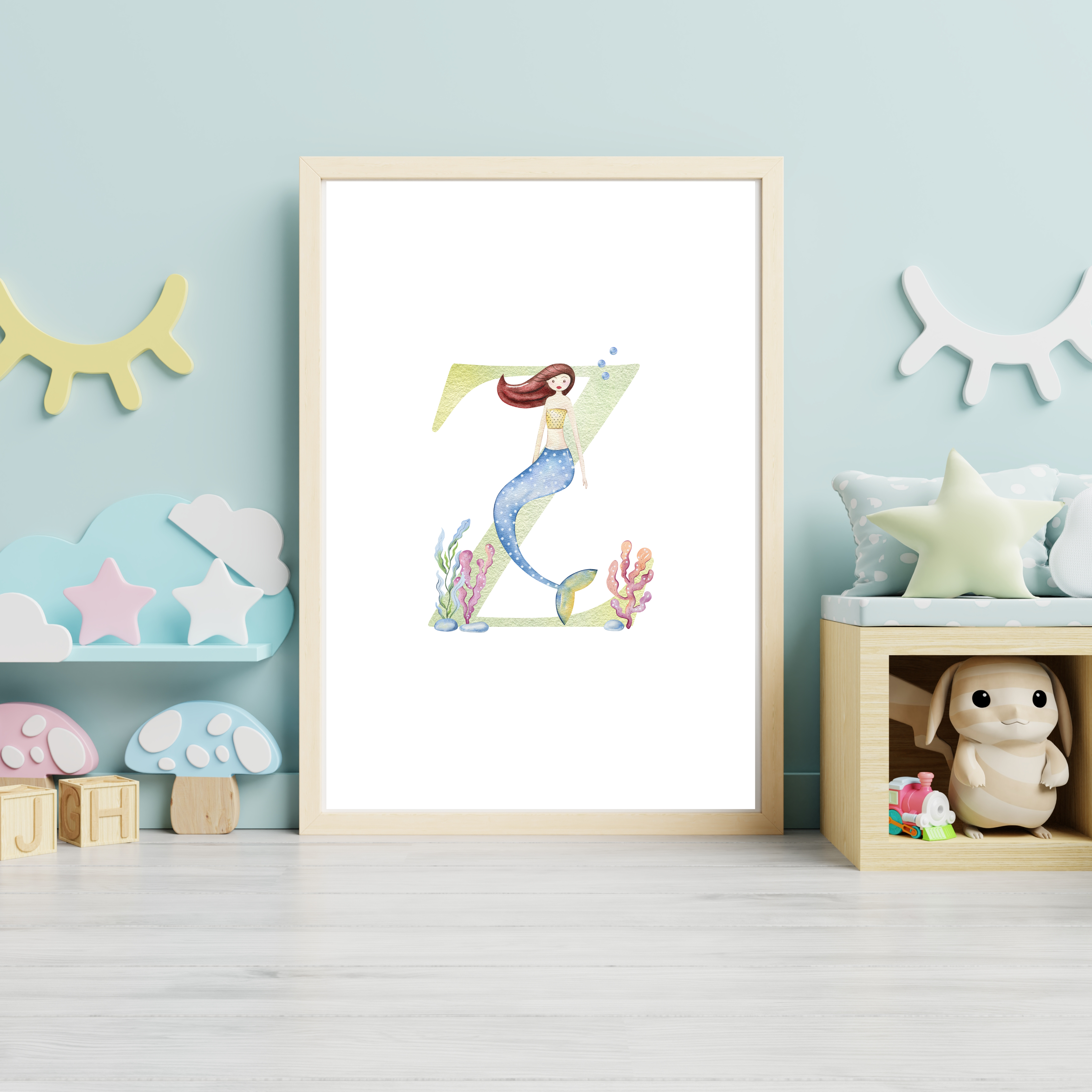 mermaid initial print