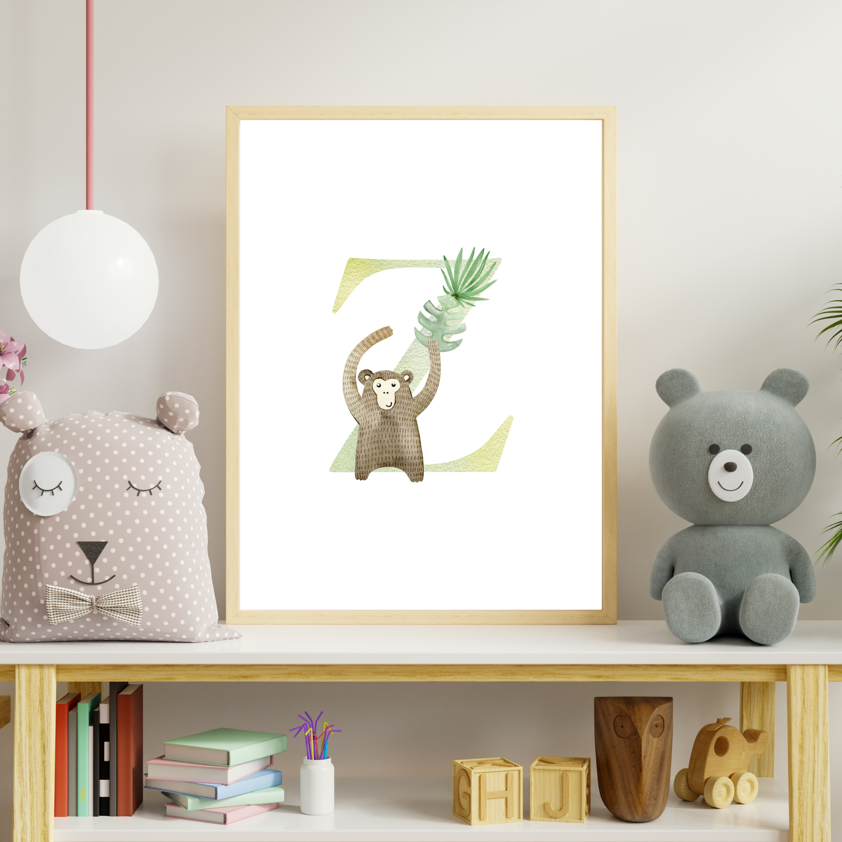 Jungle animal initial prints