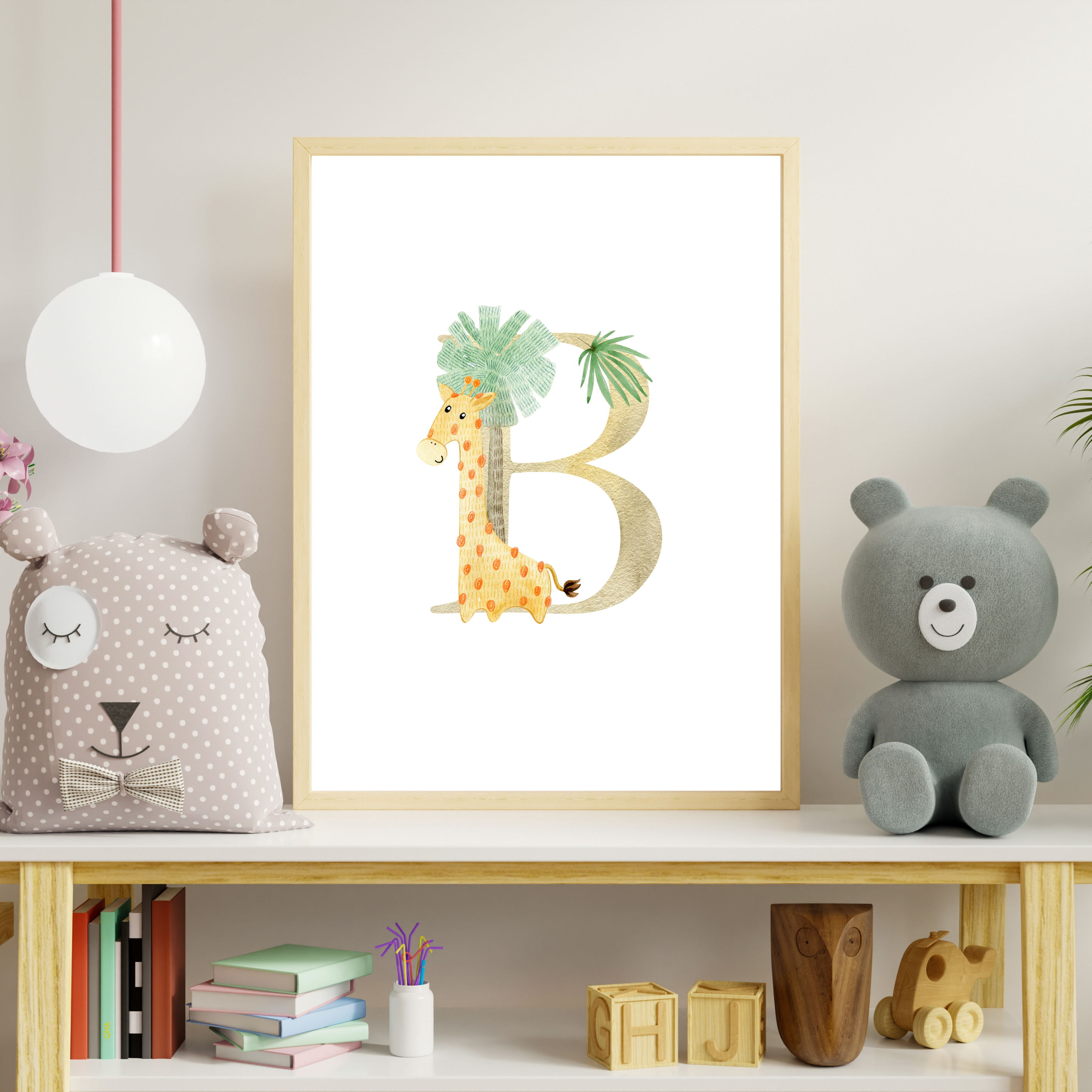 Jungle animal initial prints