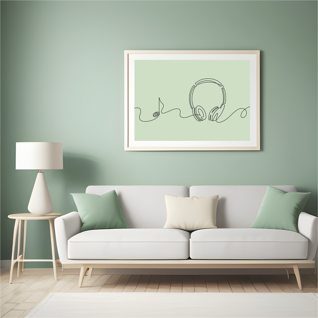 Headphones one line print