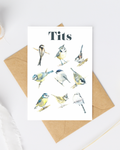 Tits (birds) greeting card