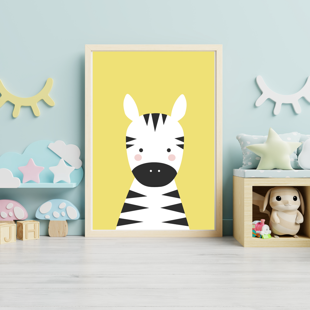 Simple bright animal nursery prints