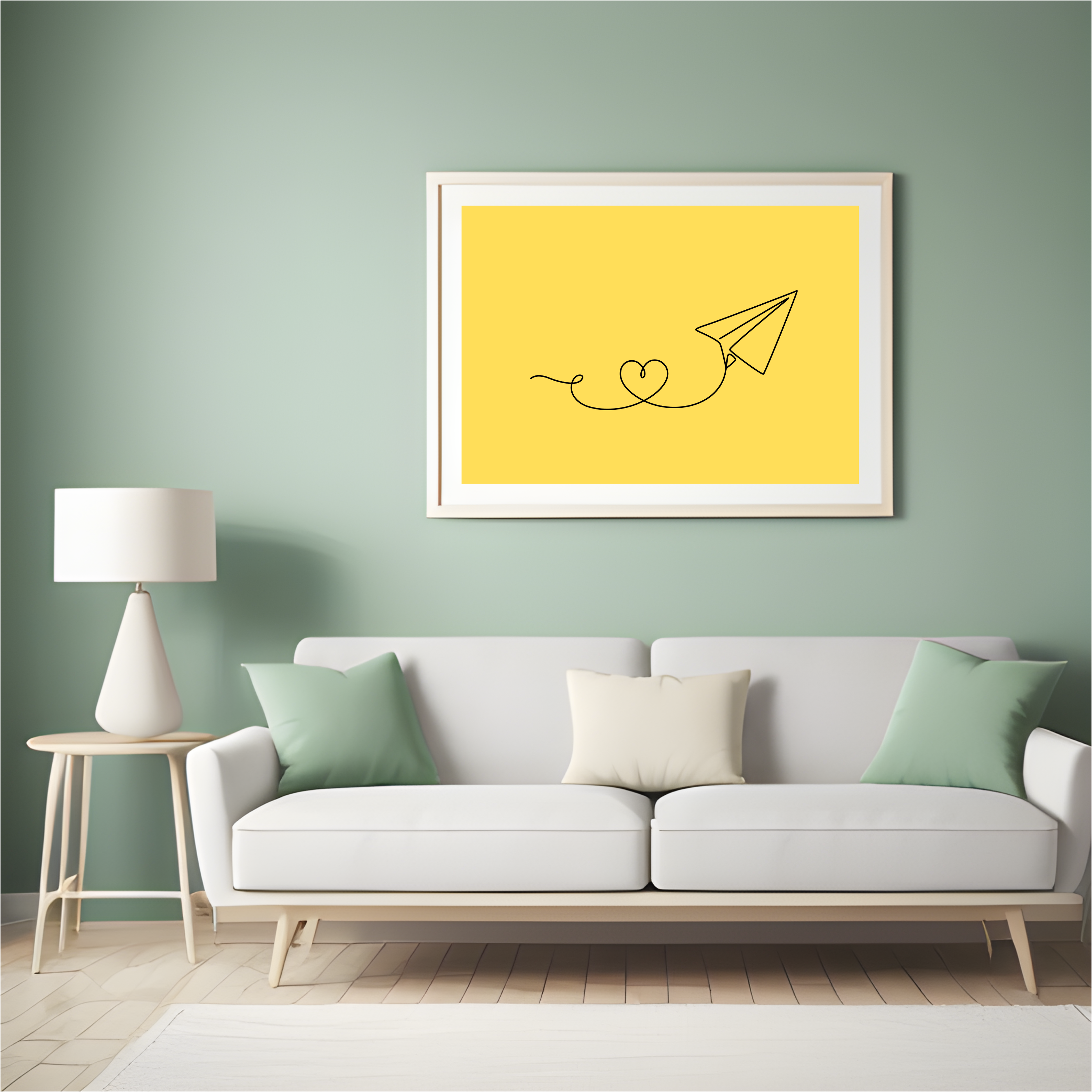Paper airplane one line print