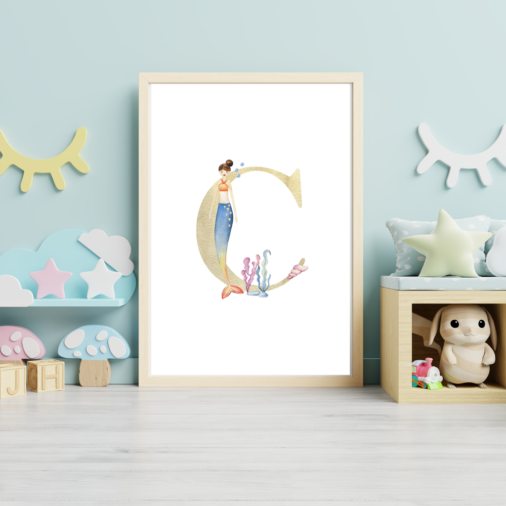 mermaid initial print