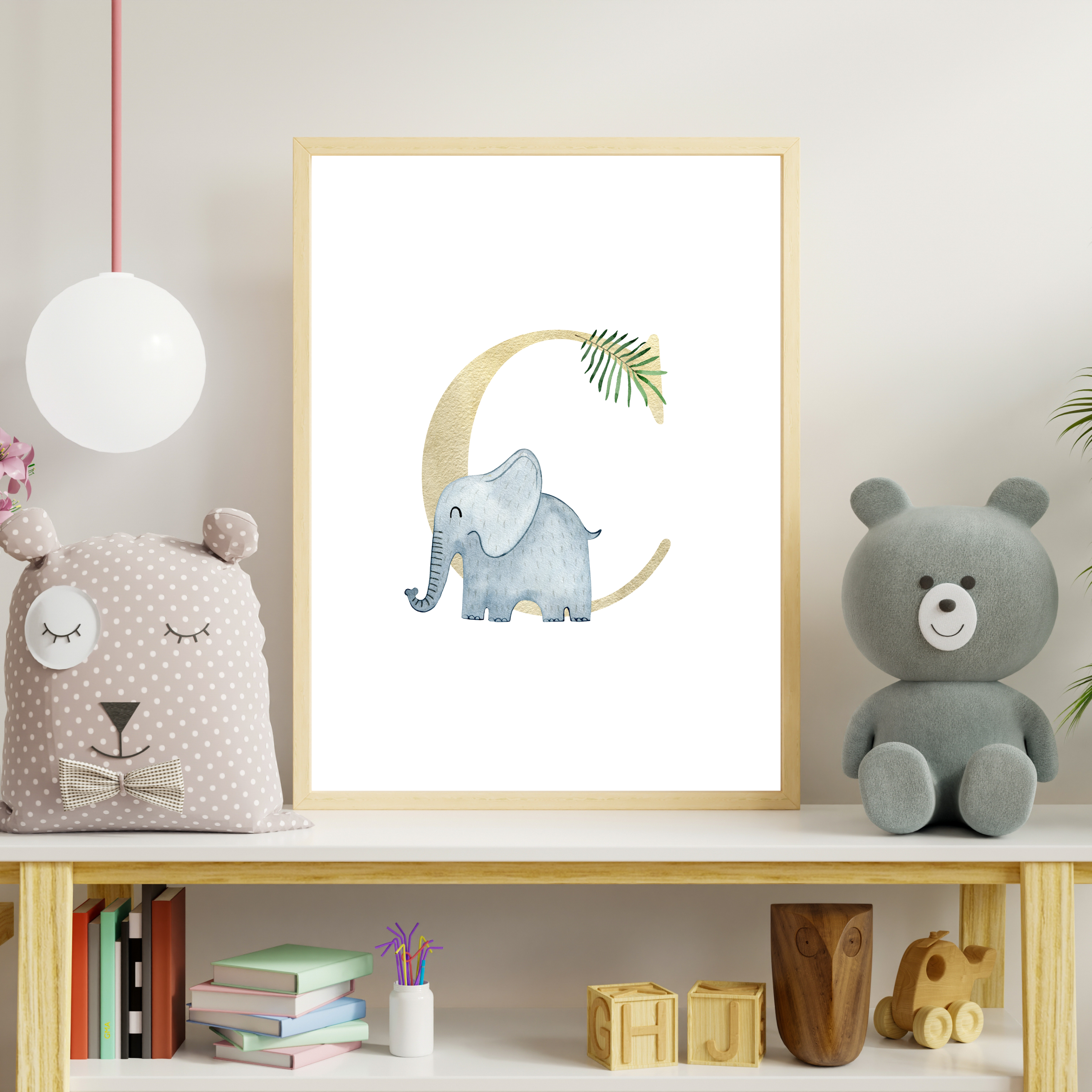 Jungle animal initial prints