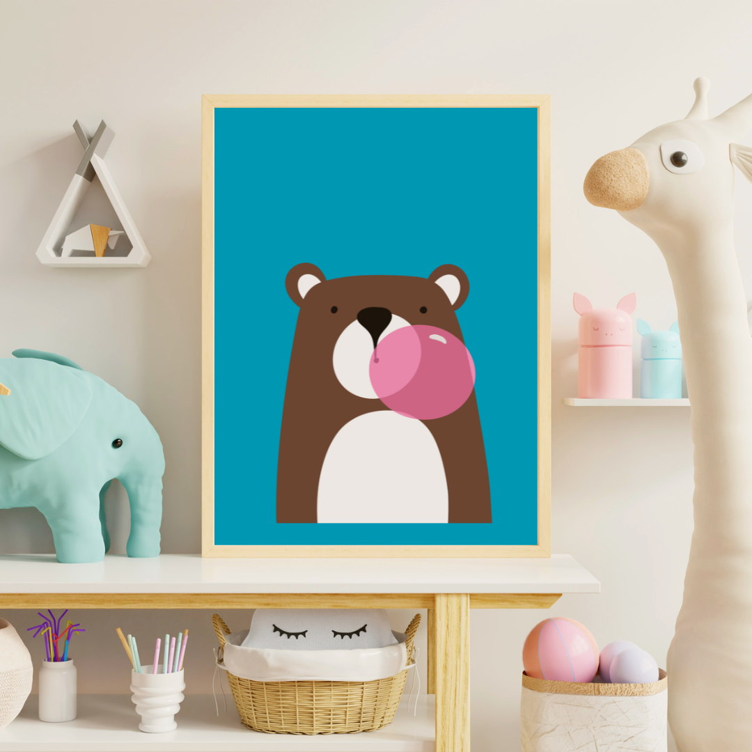 Bear Bubblegum Print