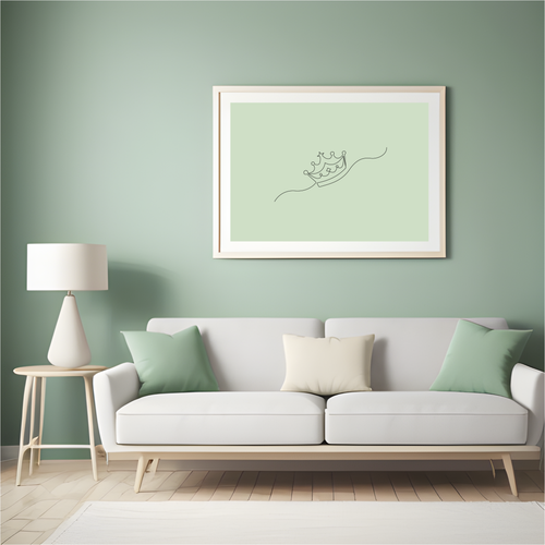 Crown one line print
