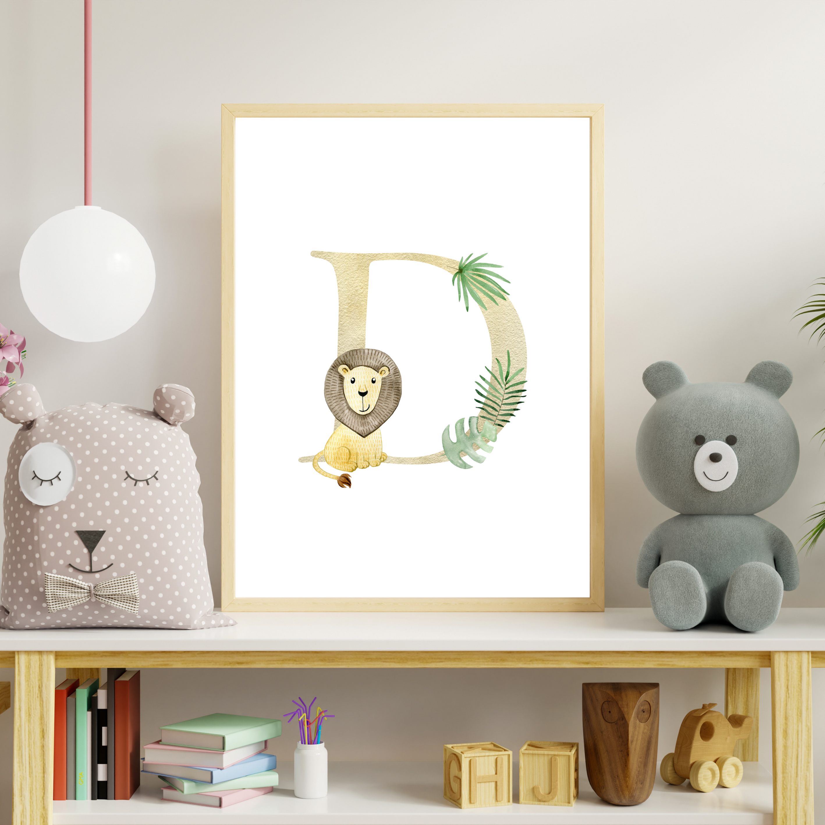 Jungle animal initial prints