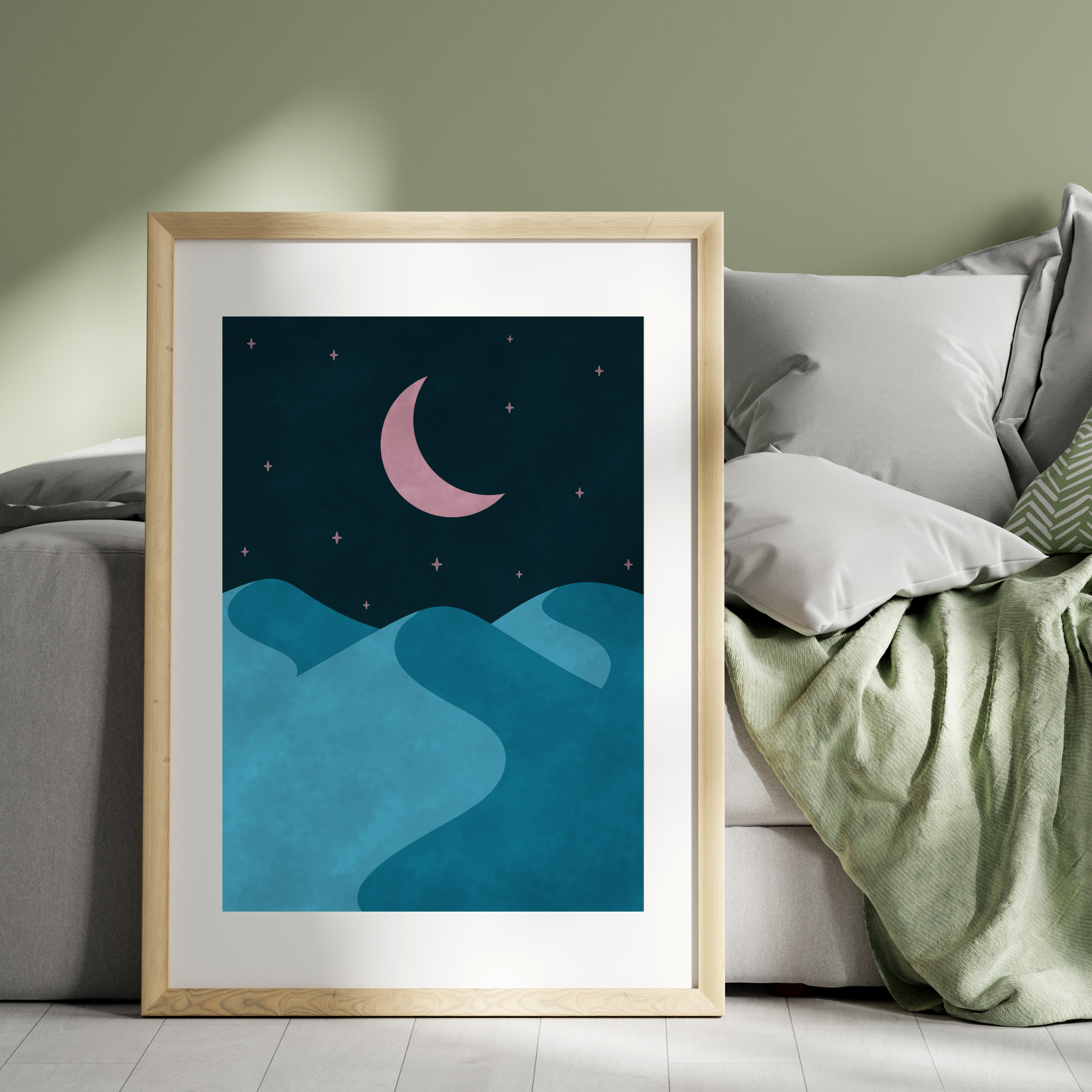 Sun and moon boho print set of three