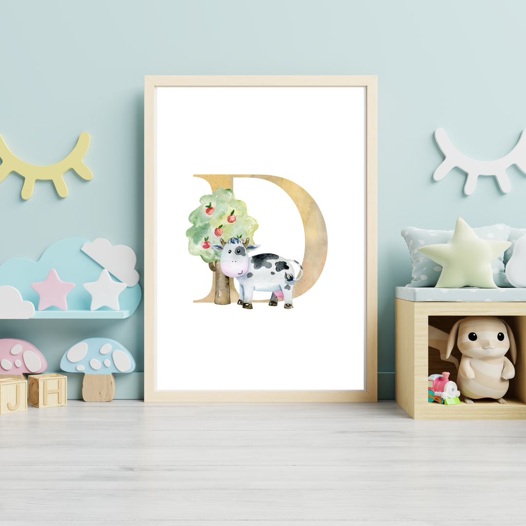 Farm animal initial prints