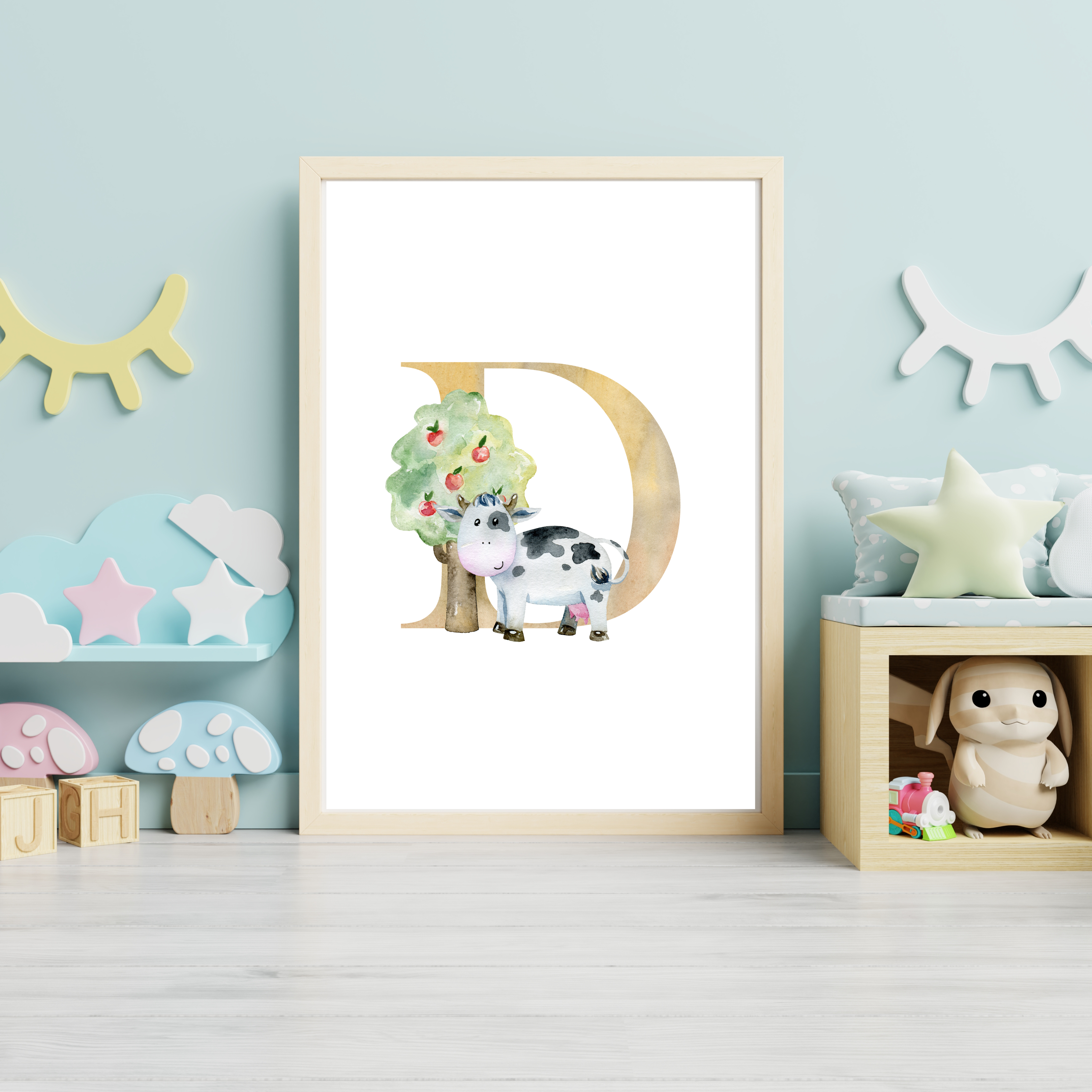 Farm animal initial prints