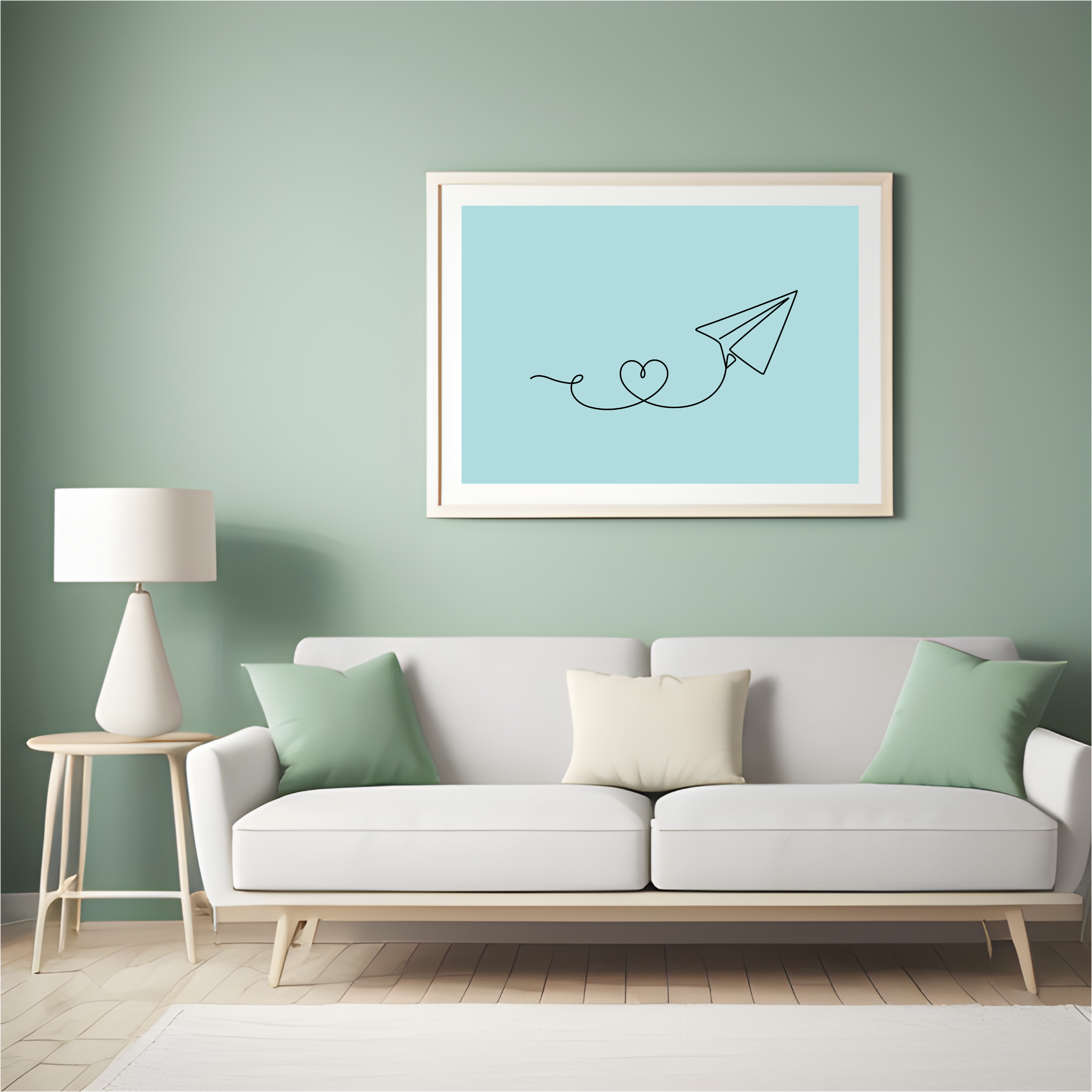 Paper airplane one line print